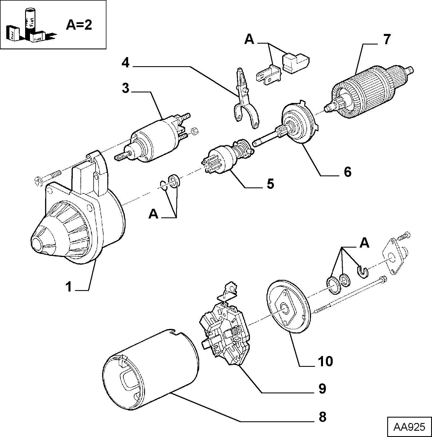 FIAT 9949607 - Engagement Lever, starter www.parts5.com