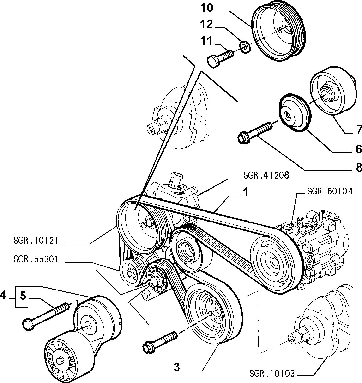 Lancia 60630741 - Hosszbordás szíj www.parts5.com