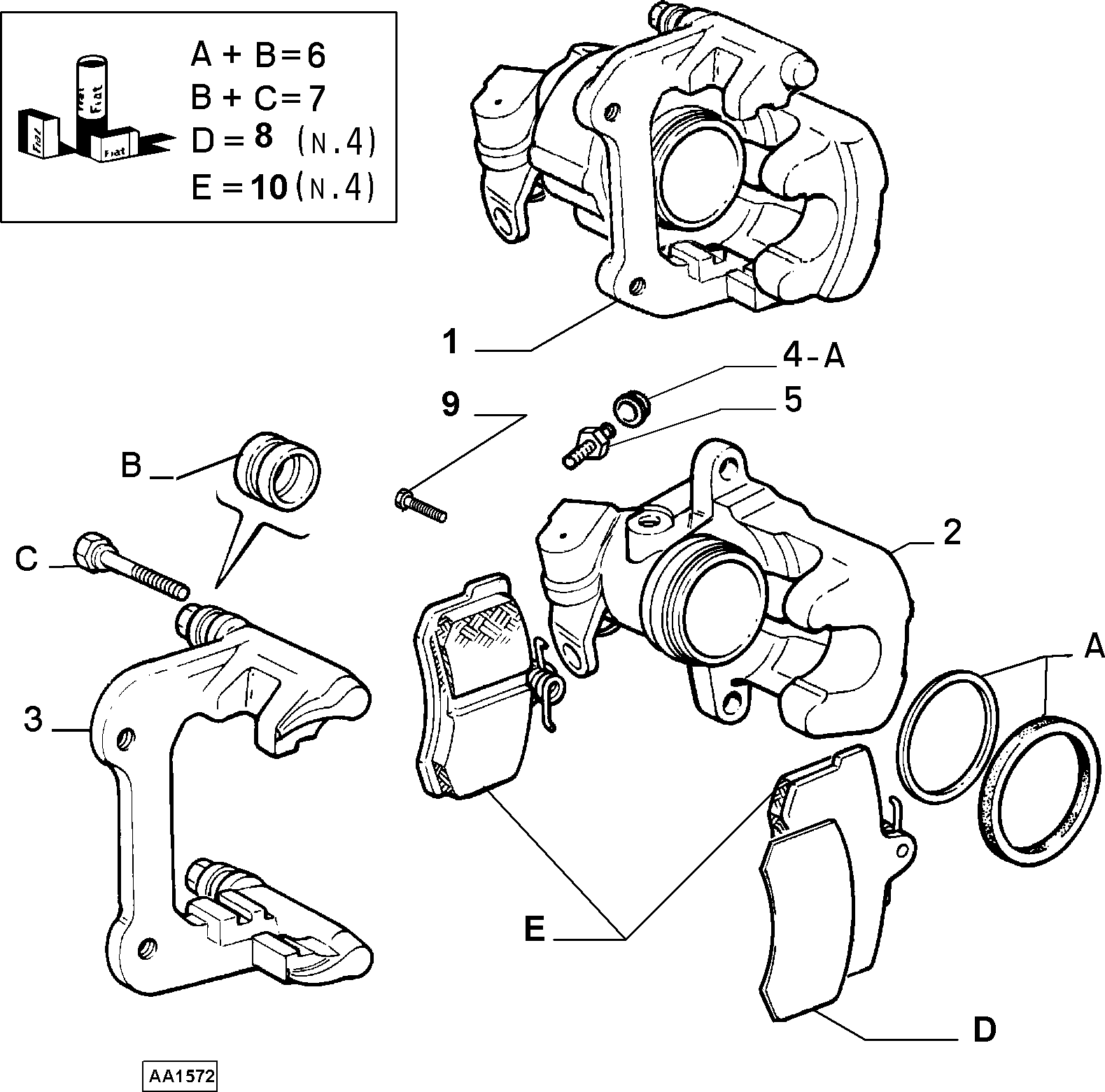 FIAT 9950479 - Sada brzdových destiček, kotoučová brzda www.parts5.com