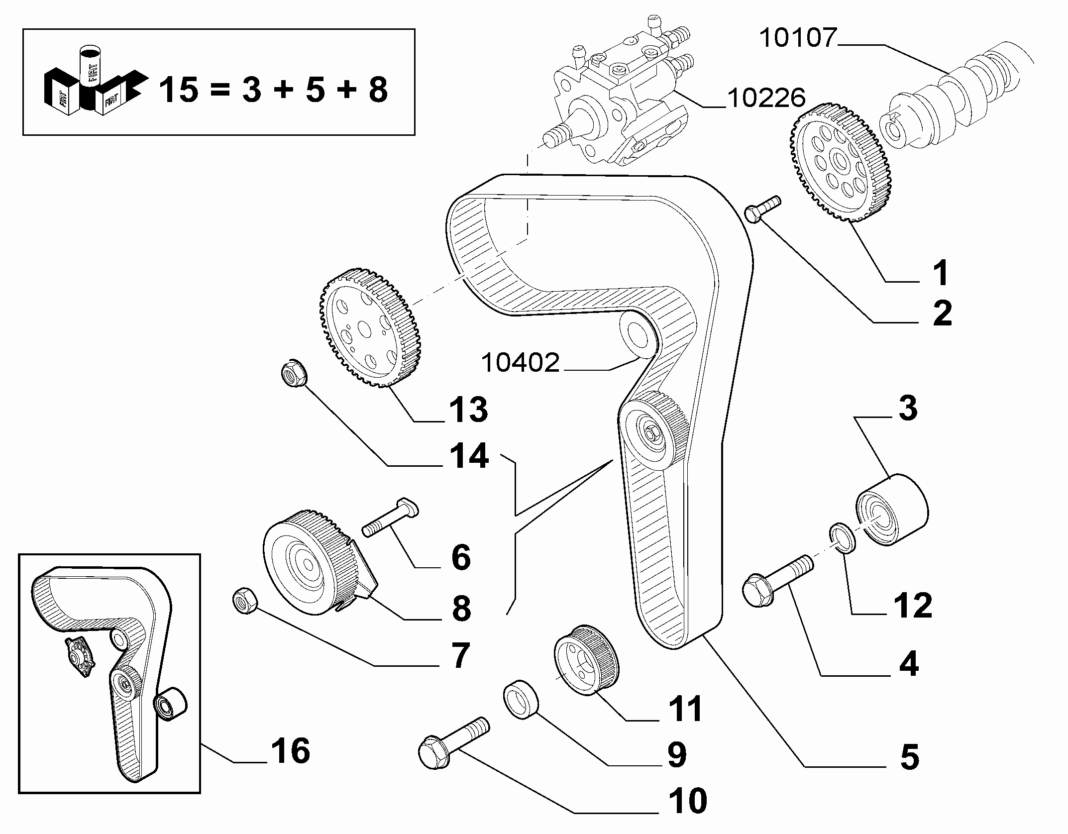 Lancia 71754557 - Timing Belt Set www.parts5.com