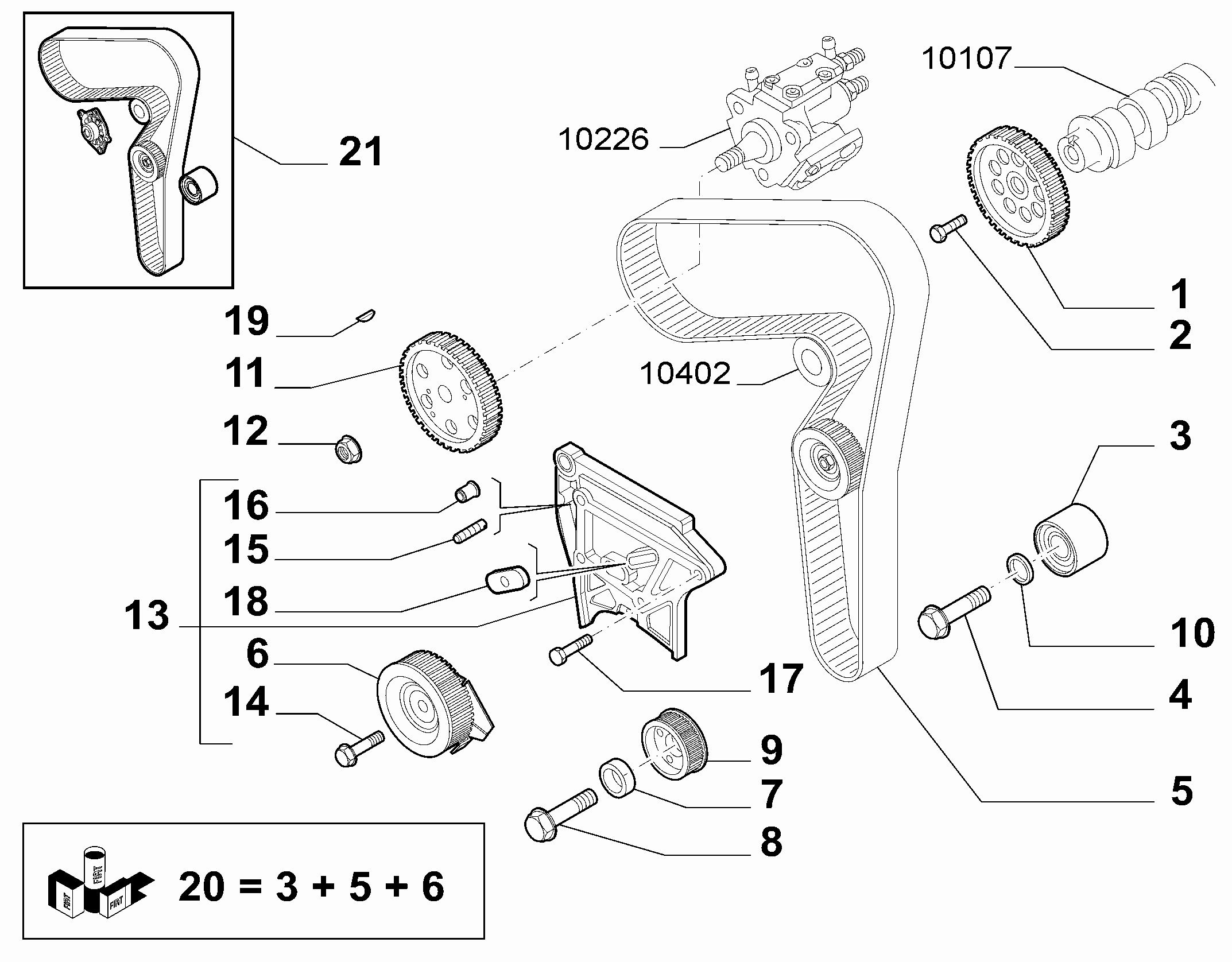 Lancia 71747799 - Vízpumpa + fogasszíj készlet www.parts5.com