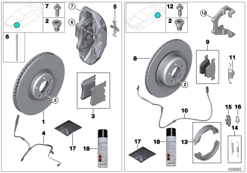 Rolls-Royce 34116858540 - Juego de pastillas de freno www.parts5.com