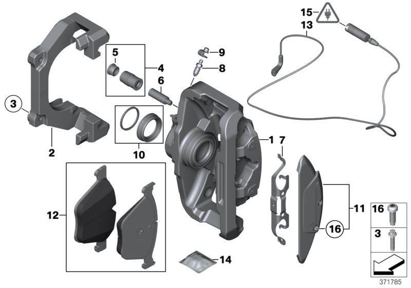 Mini 34111163647 - Ремкомплект, тормозной суппорт www.parts5.com