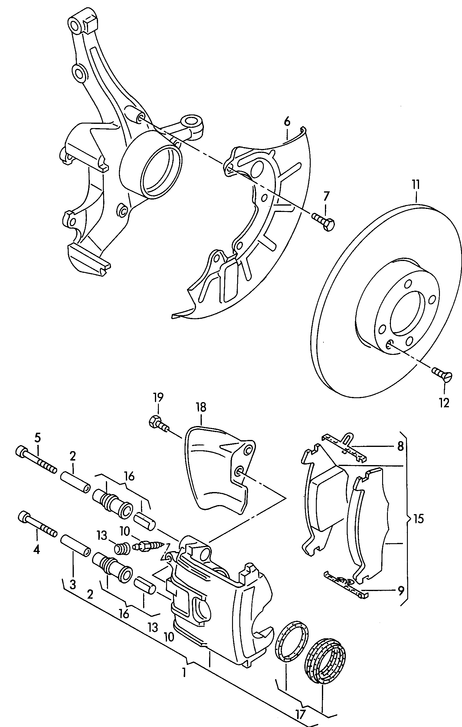 VW 1H0 698 151 A - Komplet pločica, disk-kočnica www.parts5.com