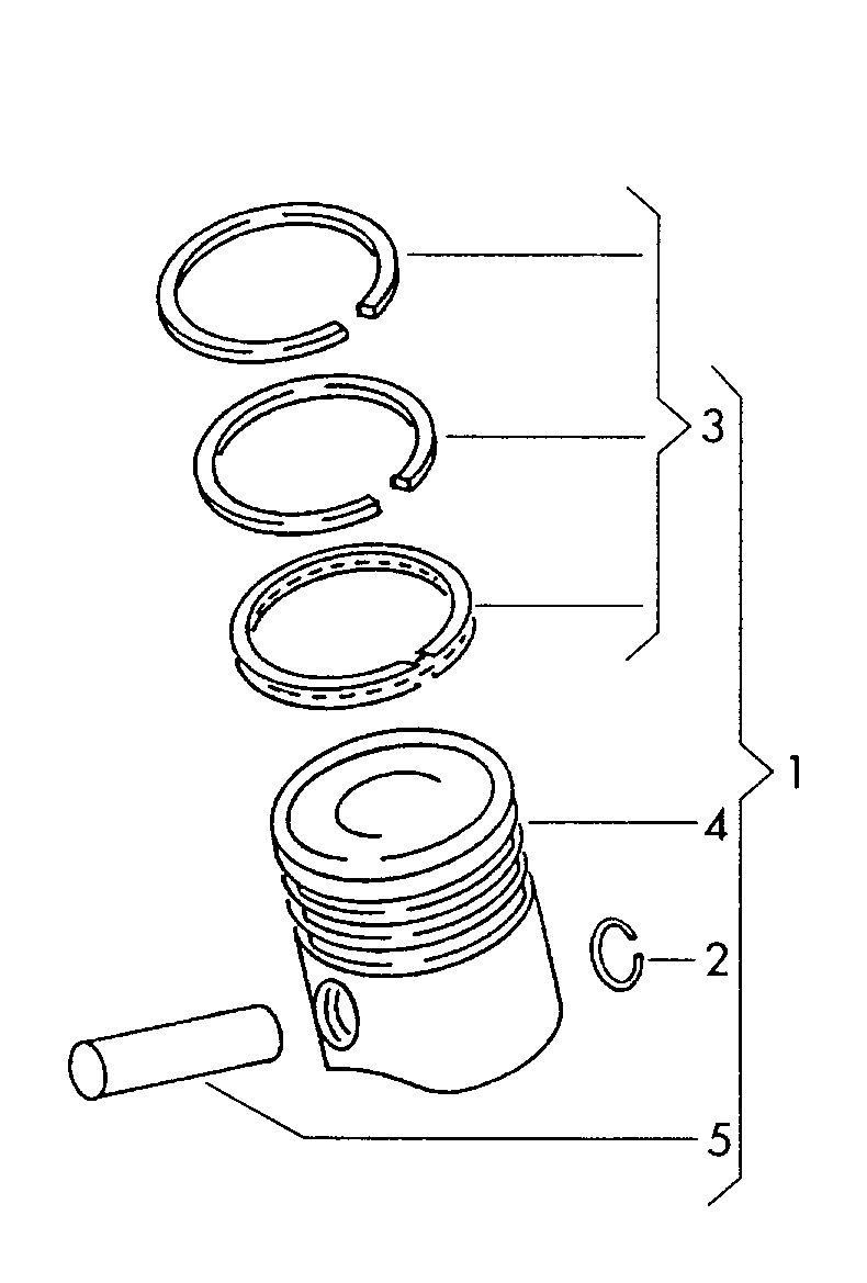 VAG 030 198 151 D - Piston Ring Kit www.parts5.com