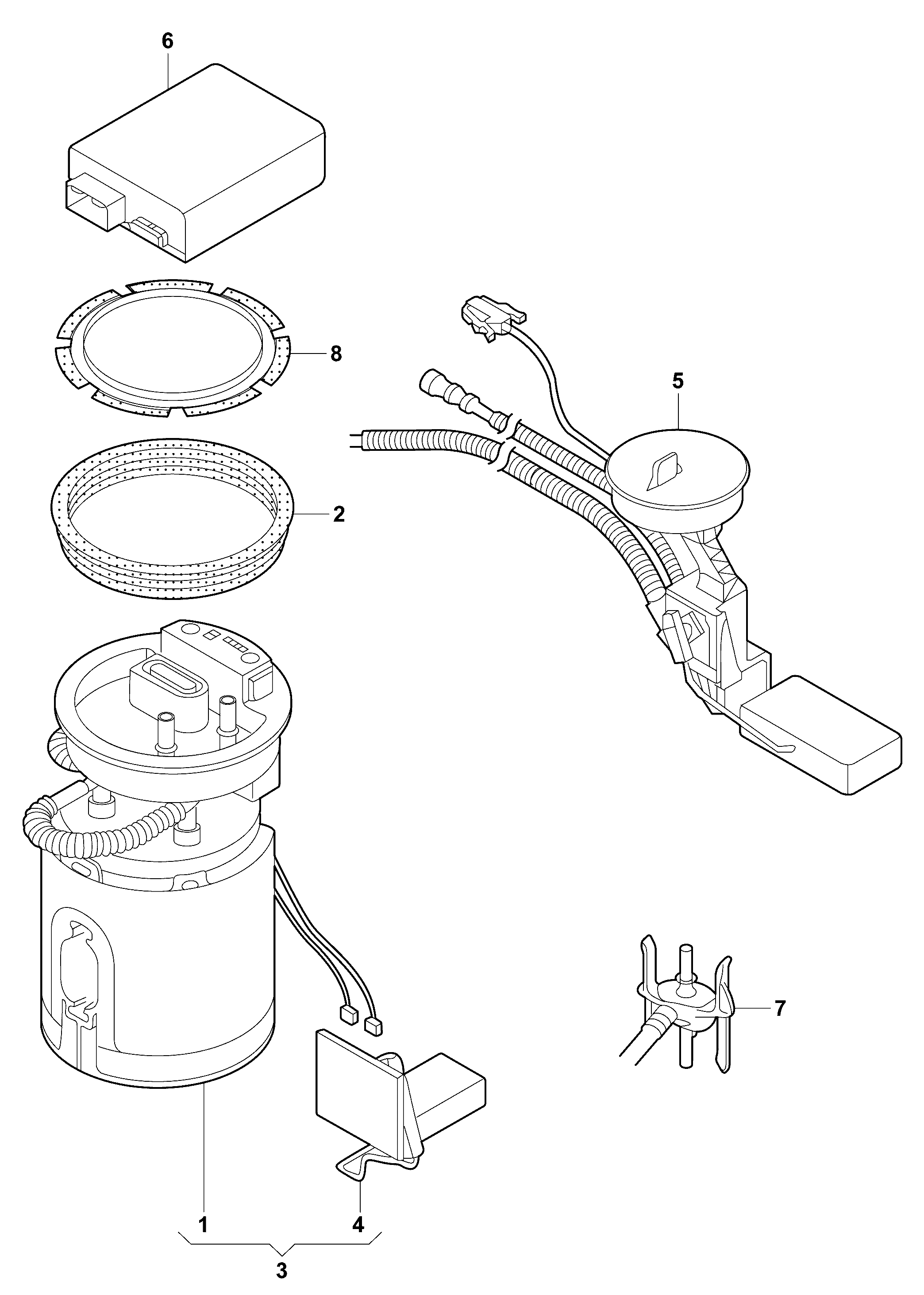 VAG 7M3919673D - Sender for fuel gauge parts5.com