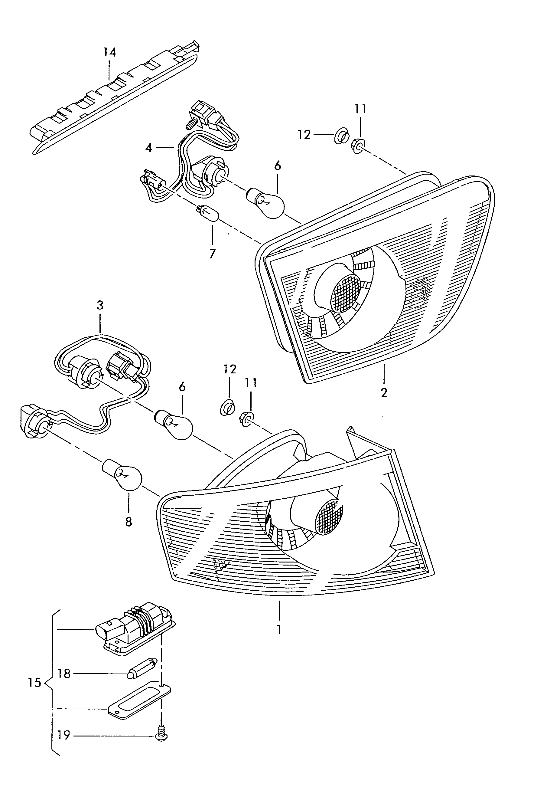 Seat 3D0943021A - Φωτισμός πινακίδας κυκλοφορίας www.parts5.com