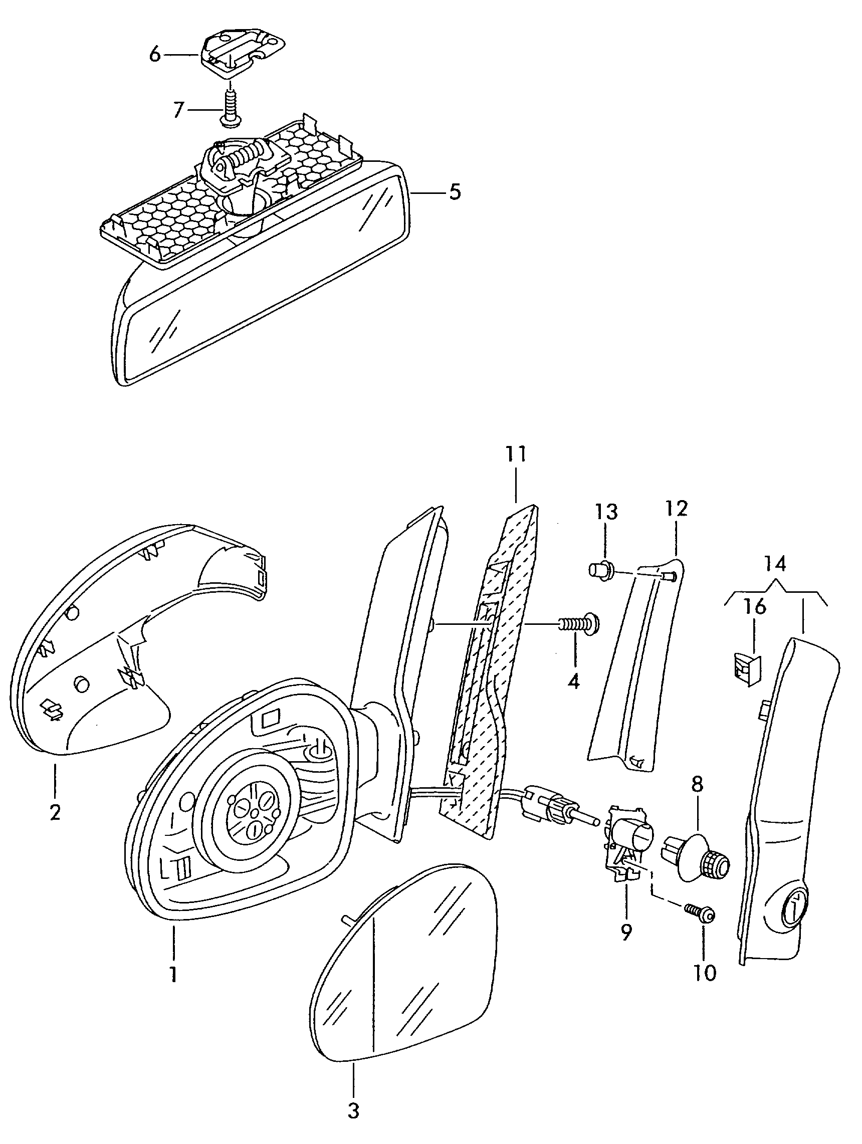 VAG 5P8857521A - Oglinda, sticla www.parts5.com