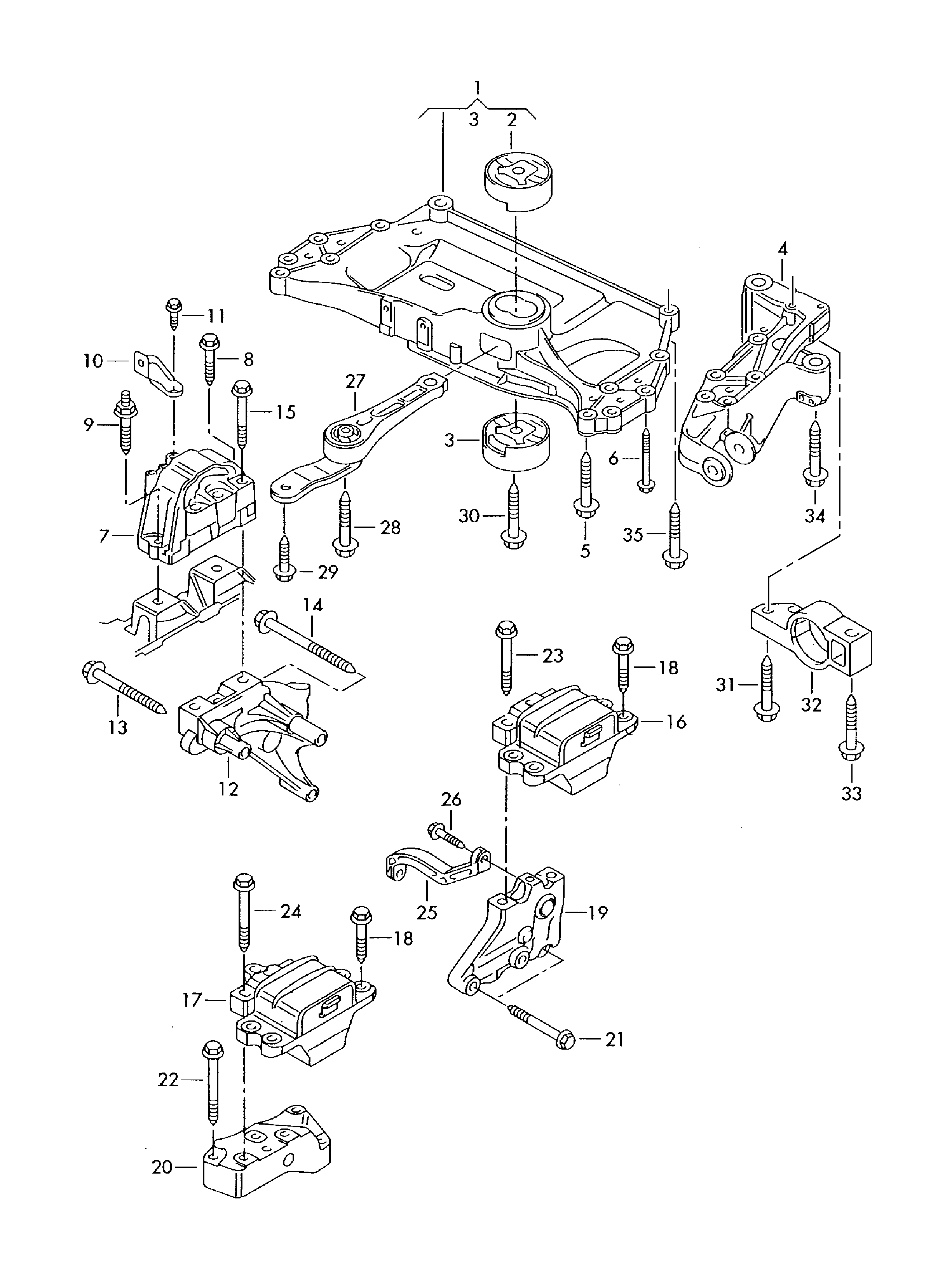 VAG 1K0 199 231 K - Тампон, носач www.parts5.com