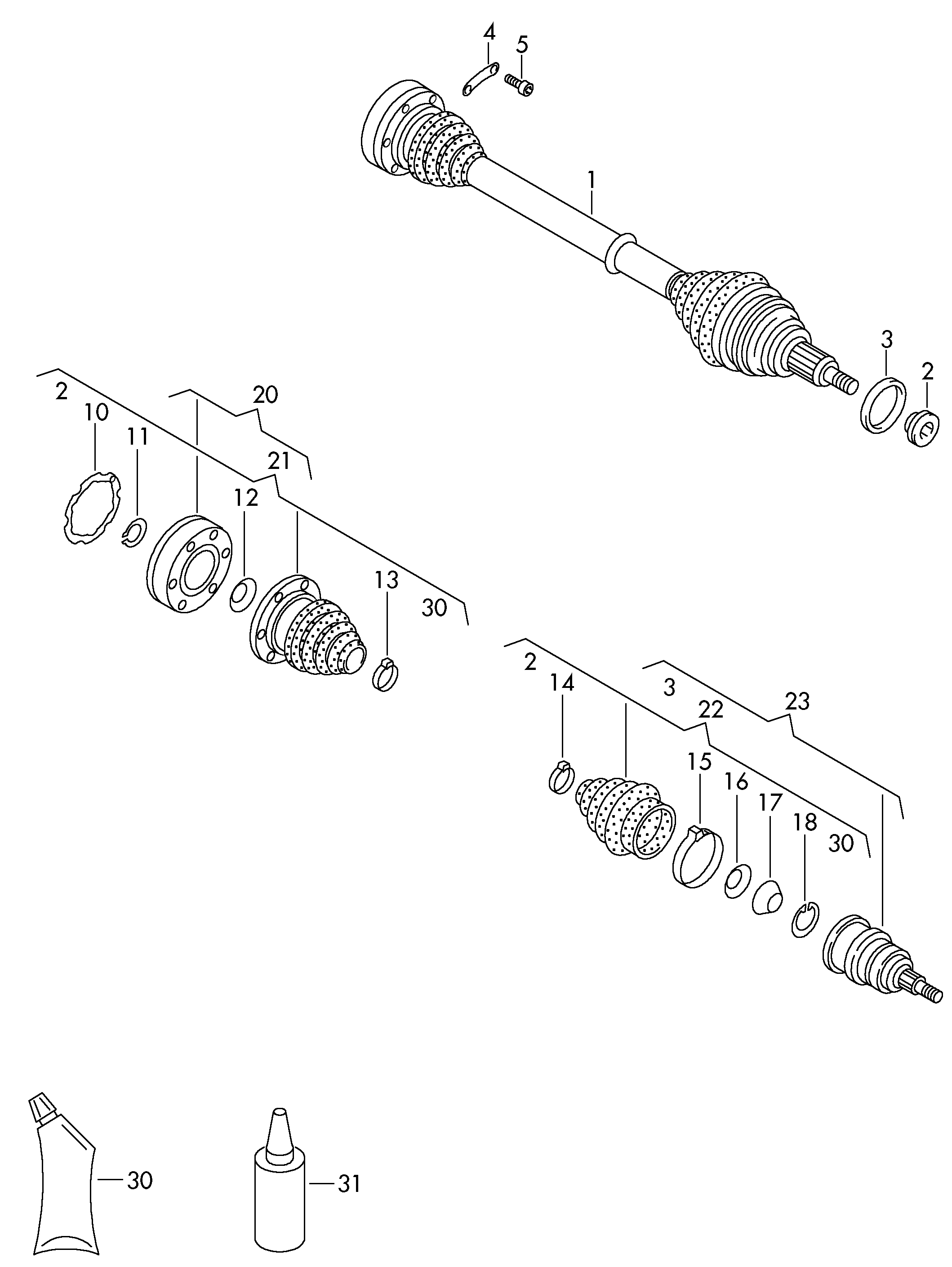 VAG 6Q0407271DA - Σετ άρθρωσης, άξονας μετάδ. κίν. www.parts5.com