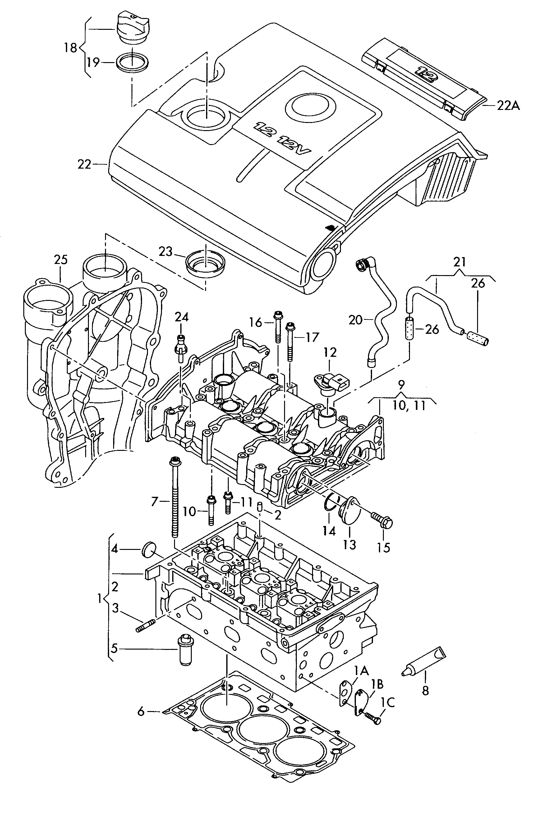 VAG 03E103383F - Tiiviste, sylinterikansi www.parts5.com