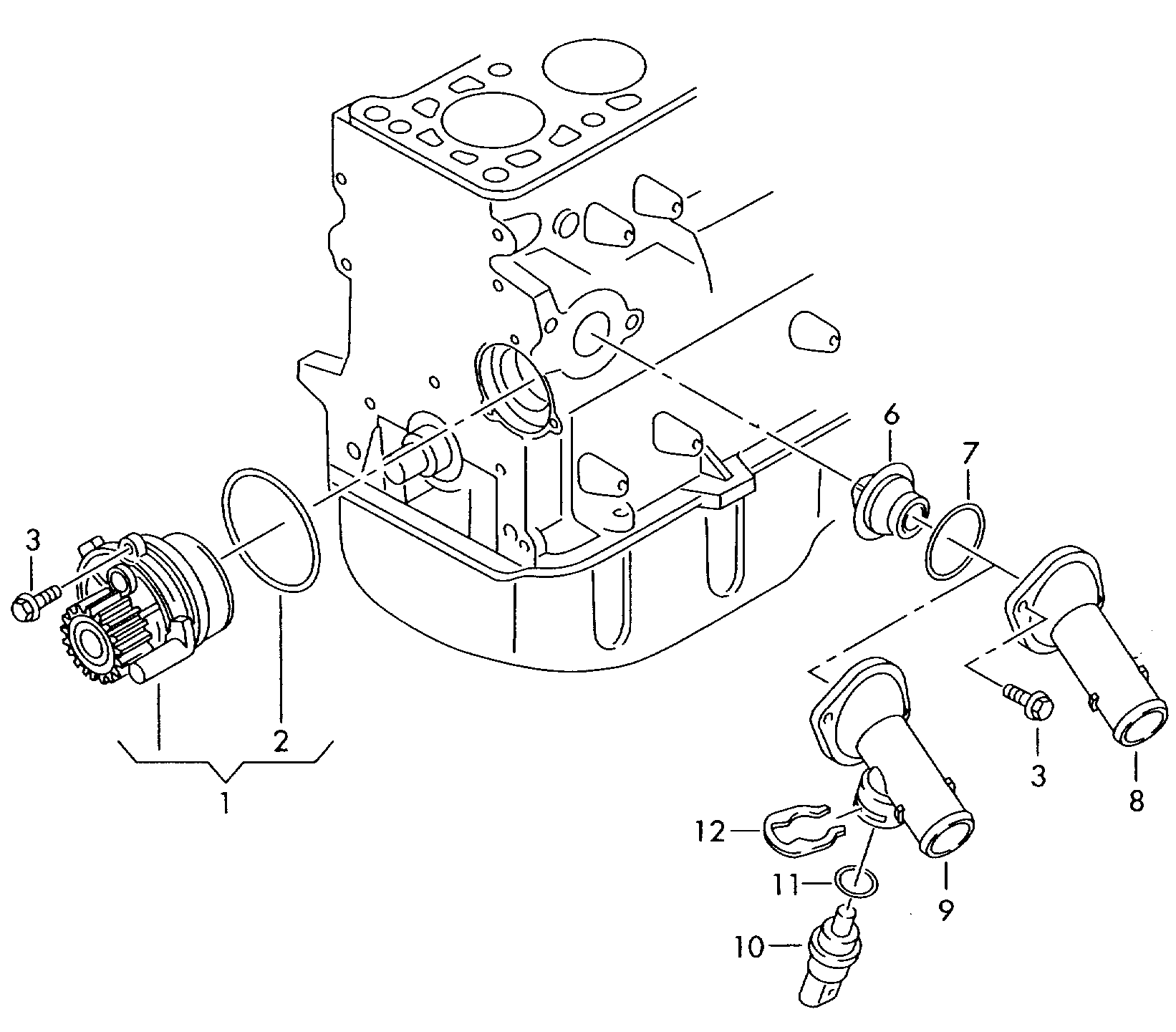 CUPRA 06B121011M - Coolant pump with sealing ring www.parts5.com