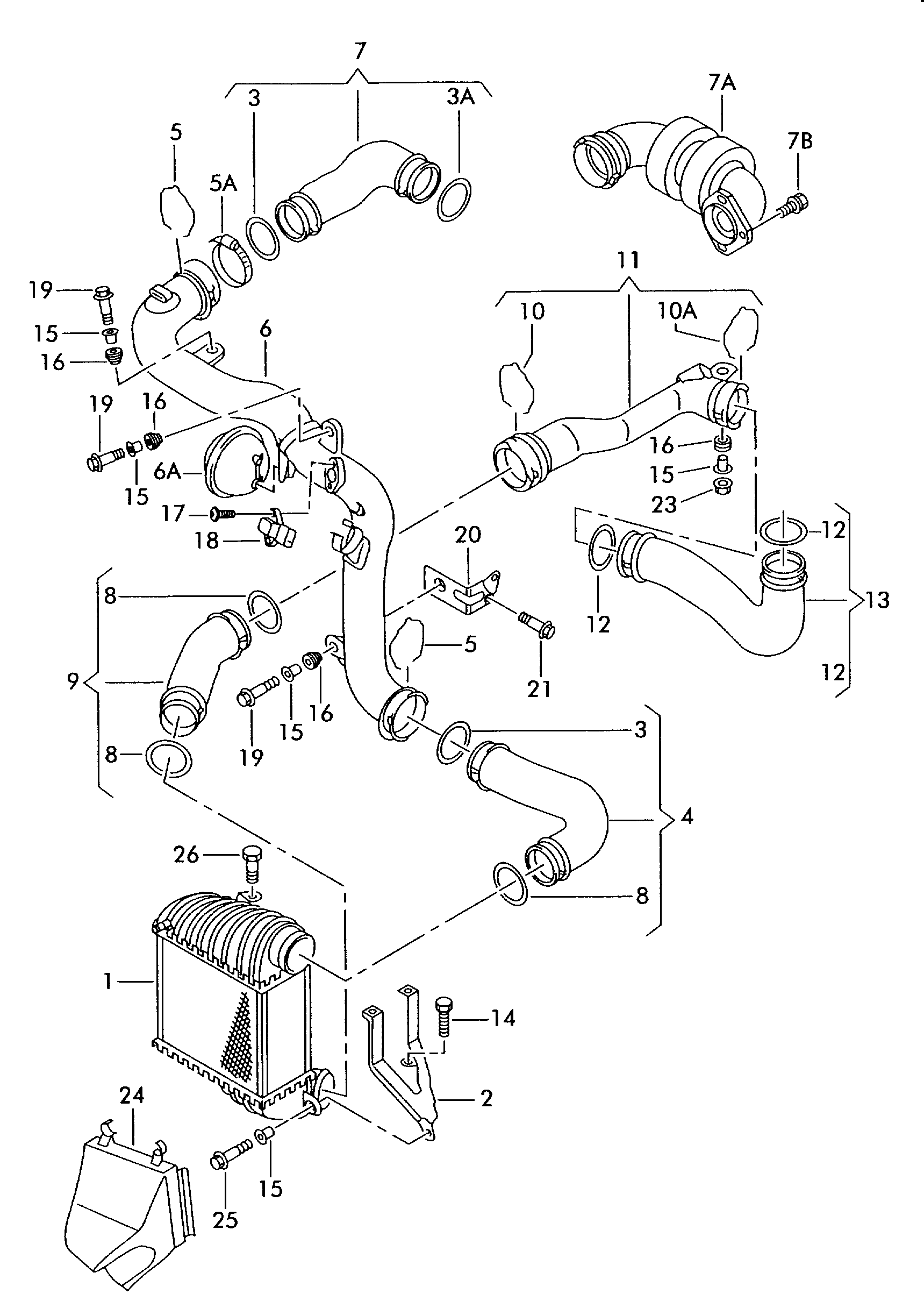 VW 3C0145117H - Στεγανοποιητικός δακτύλιος, ελαστικός σωλήνας αέρα υπερπλήρ. www.parts5.com