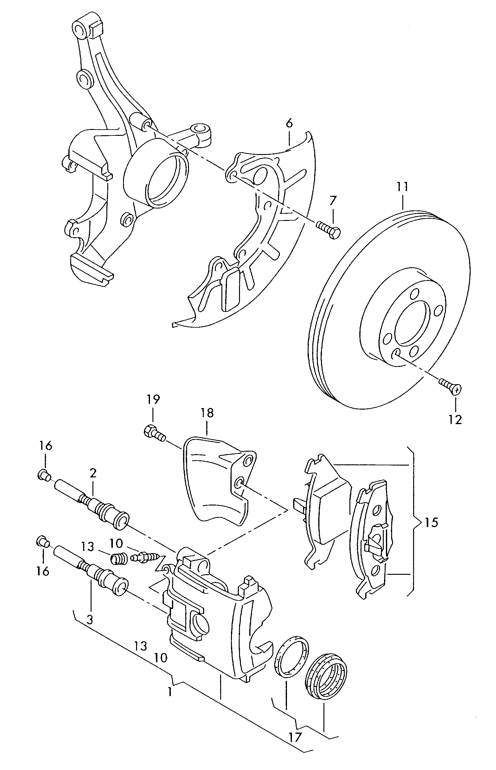 VAG 4D0 698 647 - Komplet vodilnih tulk, sedlo zavore www.parts5.com