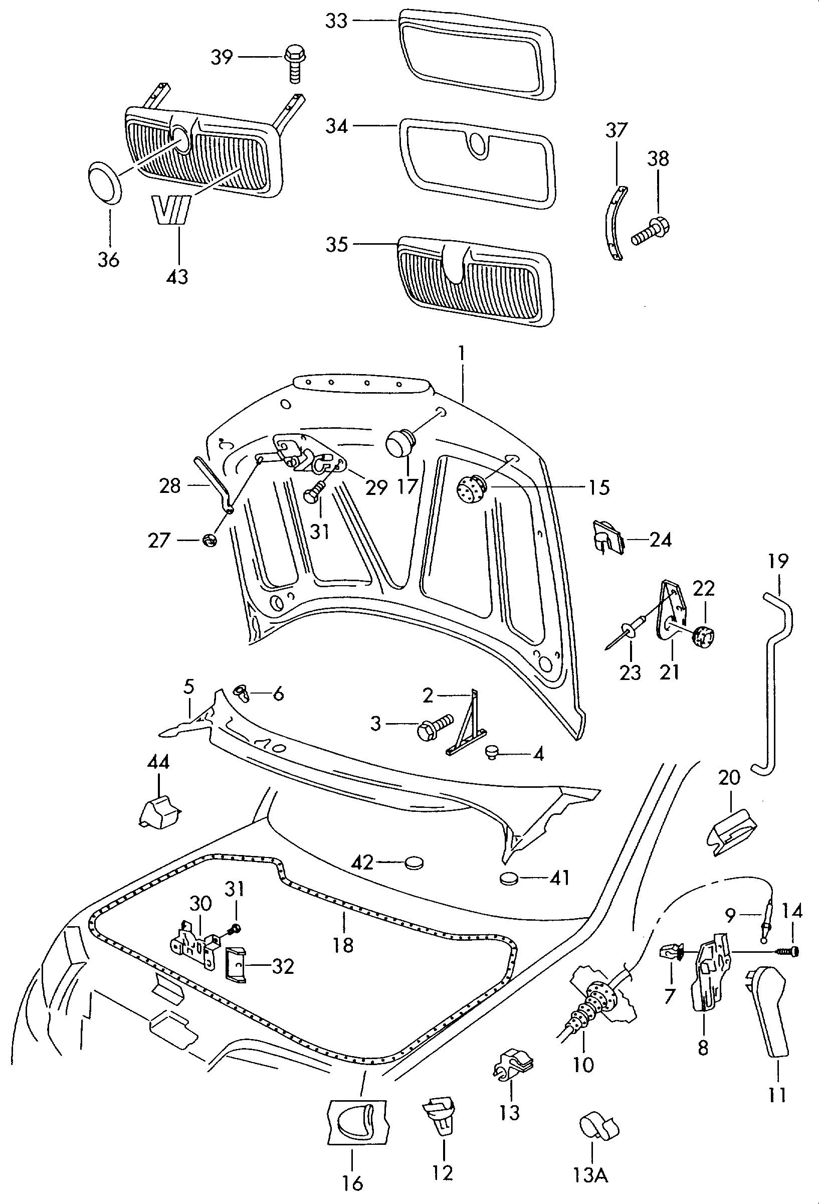 Skoda 1J1823533B - Maner, inchidere capota motor www.parts5.com