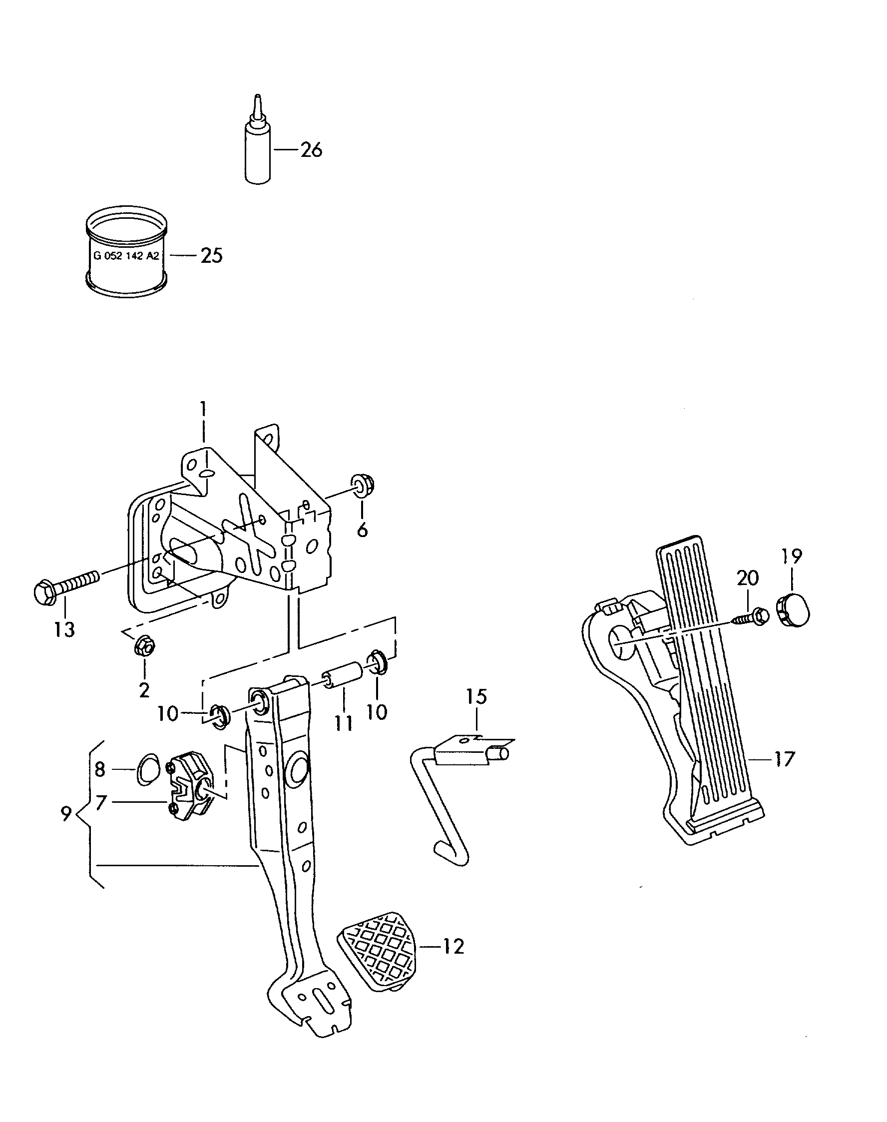 Skoda 1K0 721 173B - Покритие на педала (гумичка), спирачен педал www.parts5.com