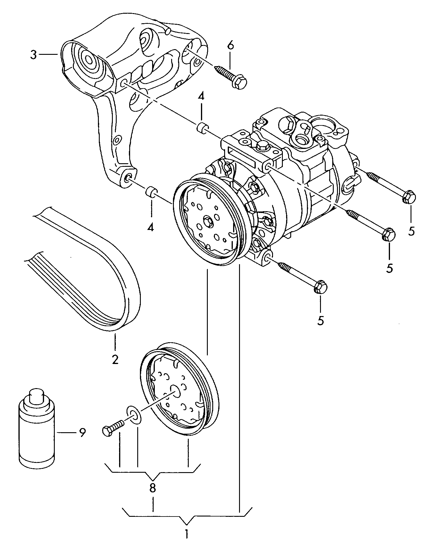 Skoda 5N0820803H - Kompresor, klimatyzacja www.parts5.com