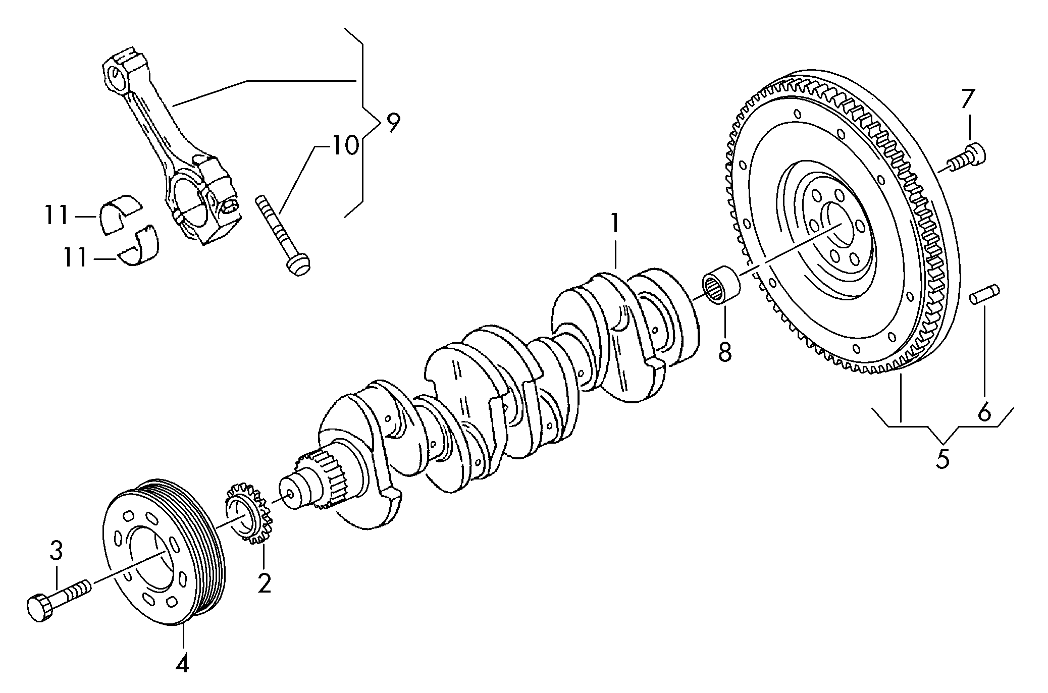 AUDI 04E 105 243 E - Belt Pulley, crankshaft parts5.com