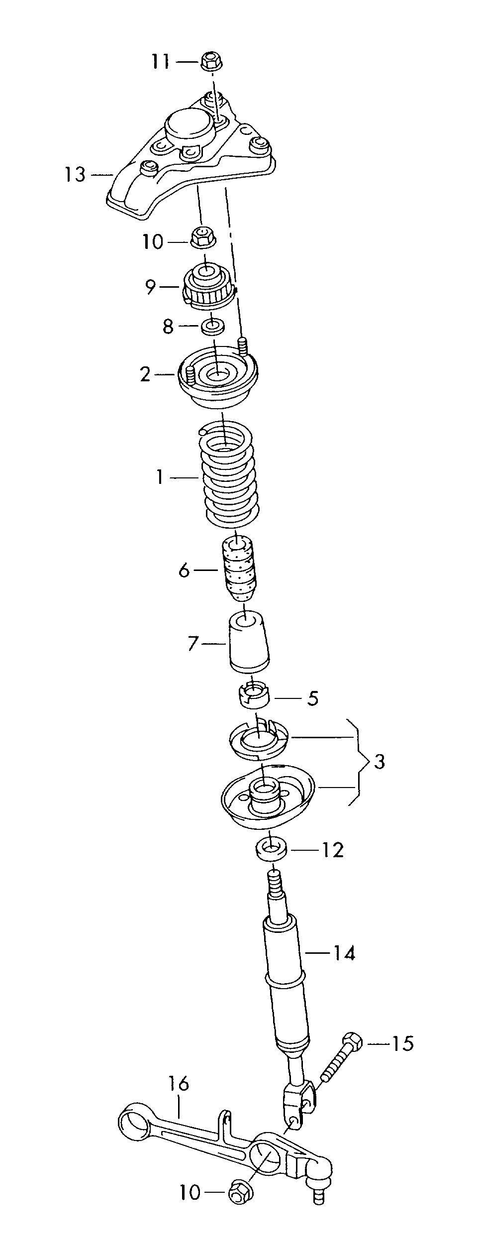 VW 4B0412031CD - Gas shock absorber www.parts5.com