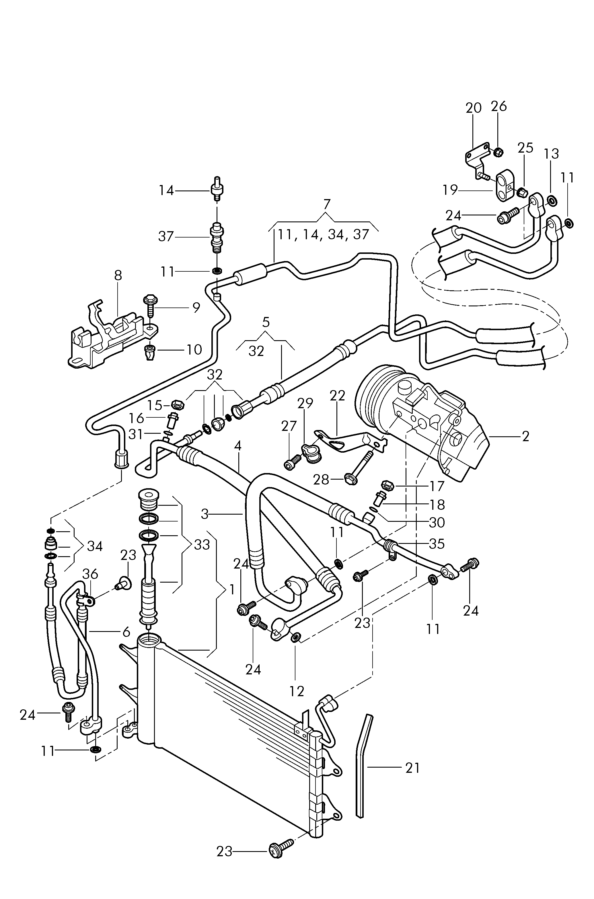 VW 6Q0 820 741D - High Pressure Line, air conditioning www.parts5.com