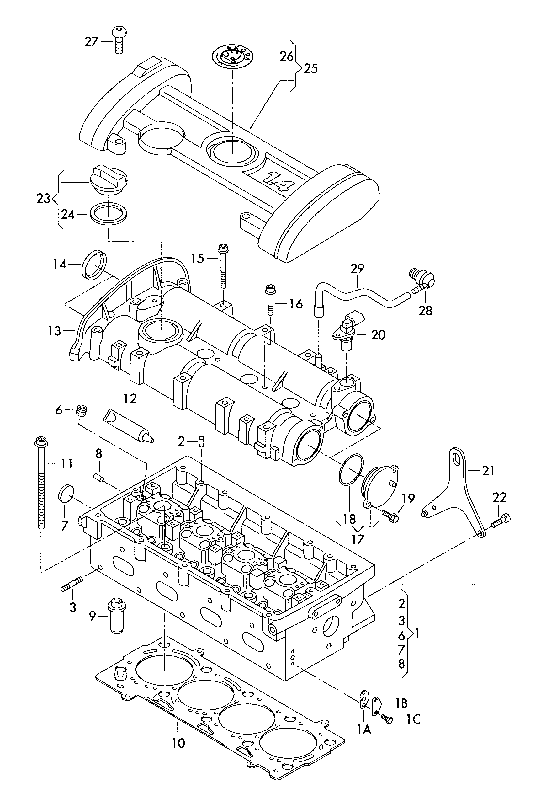 Seat 03C 103 196 - Brtva, poklopac glave cilindra www.parts5.com