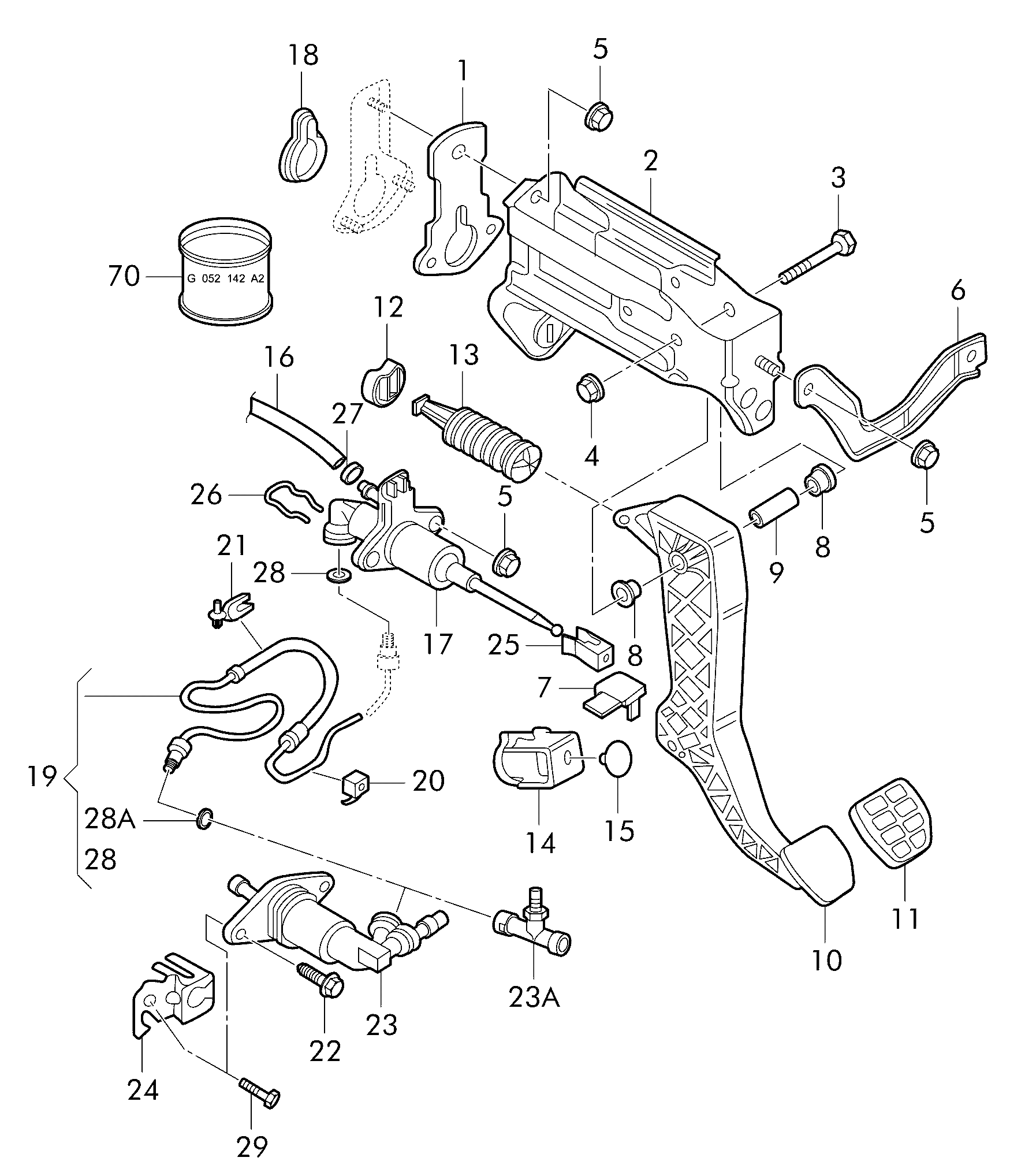 Seat 1J0 721 261 F - Slave Cylinder, clutch www.parts5.com