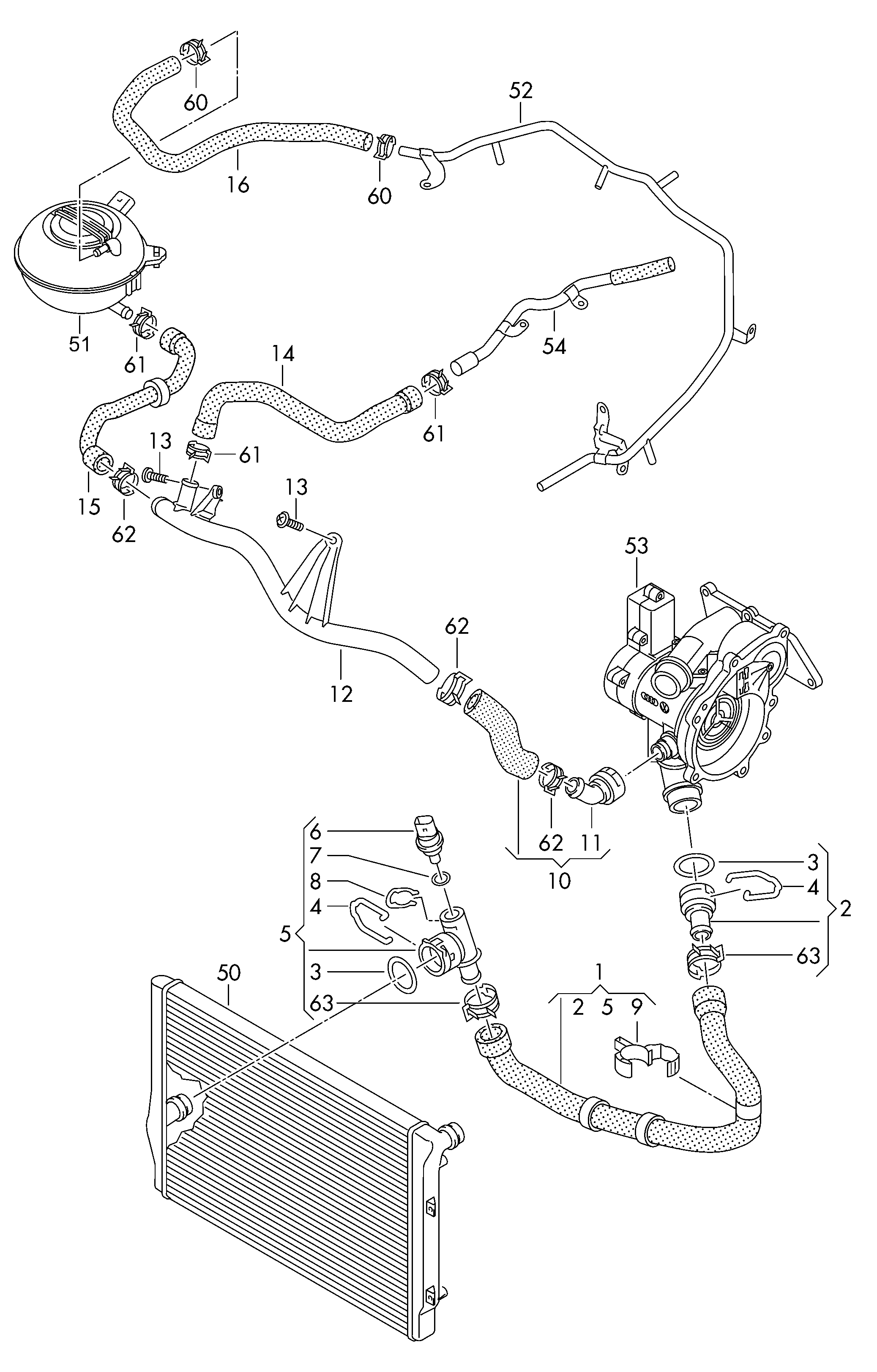 AUDI 5Q0121070AB - Αγωγός ψυκτικού υγρού www.parts5.com