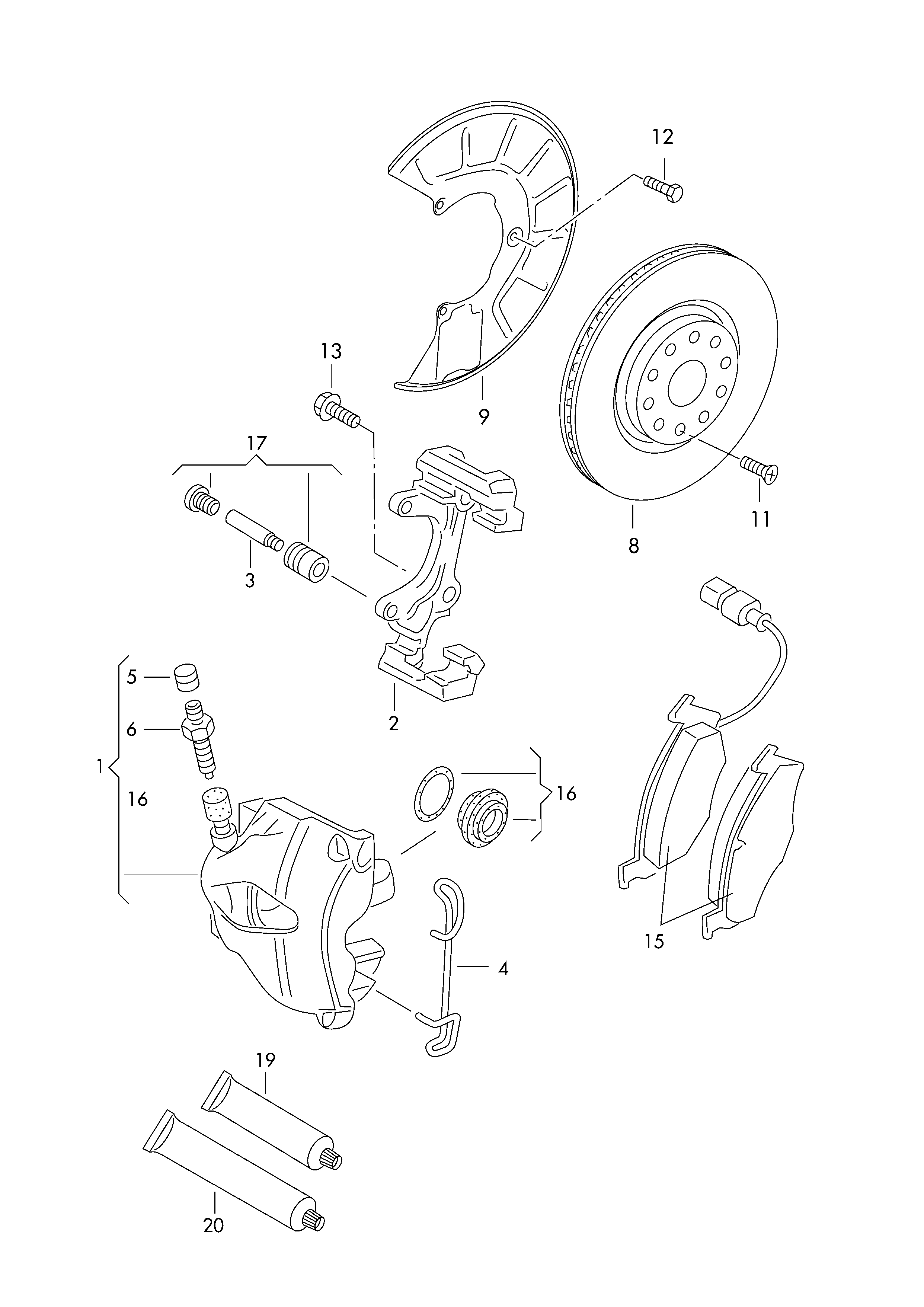 Seat 1K0 615 123 F - Тормозной суппорт www.parts5.com