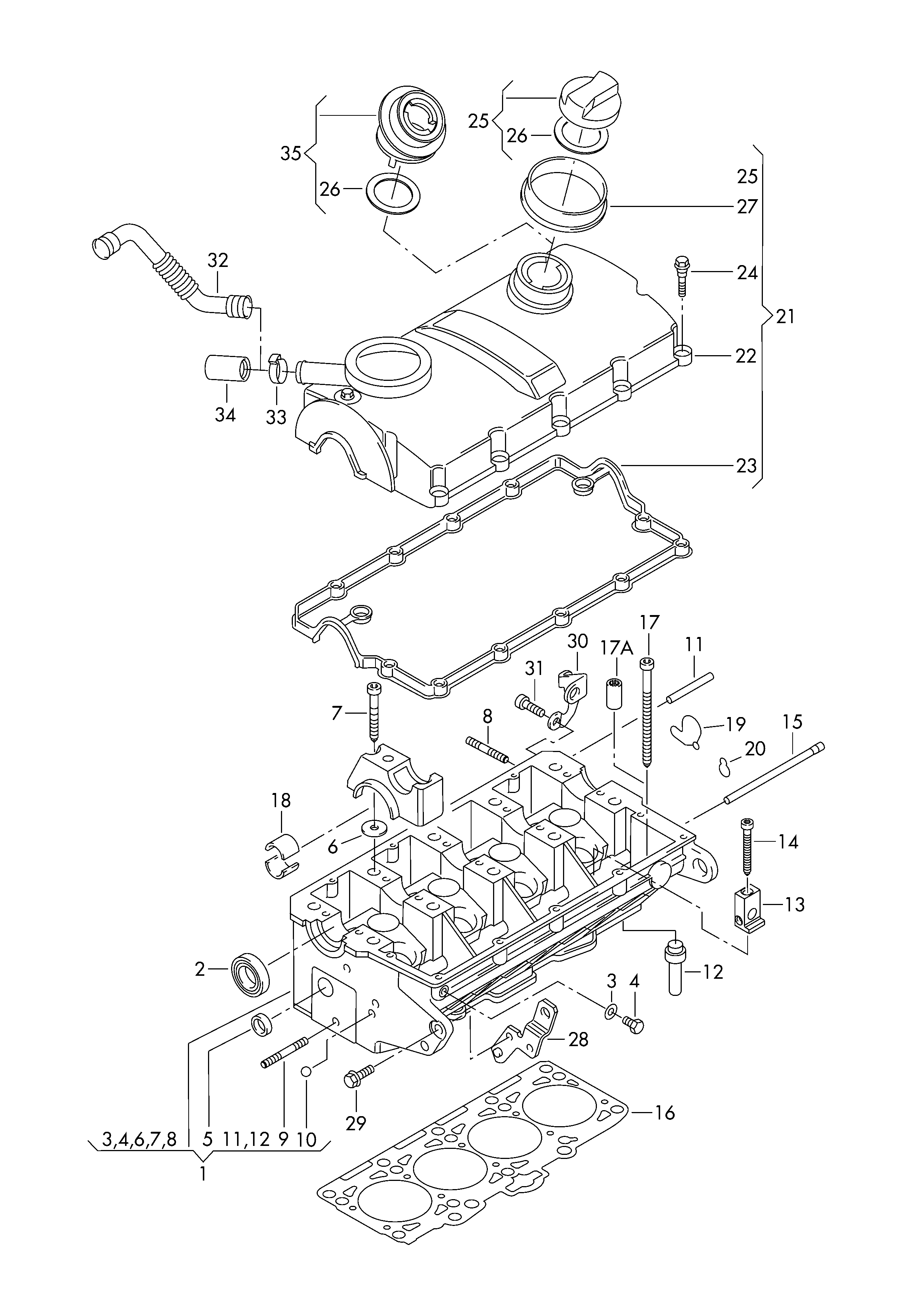 Skoda 038 103 383 CP - Garnitura, chiulasa www.parts5.com