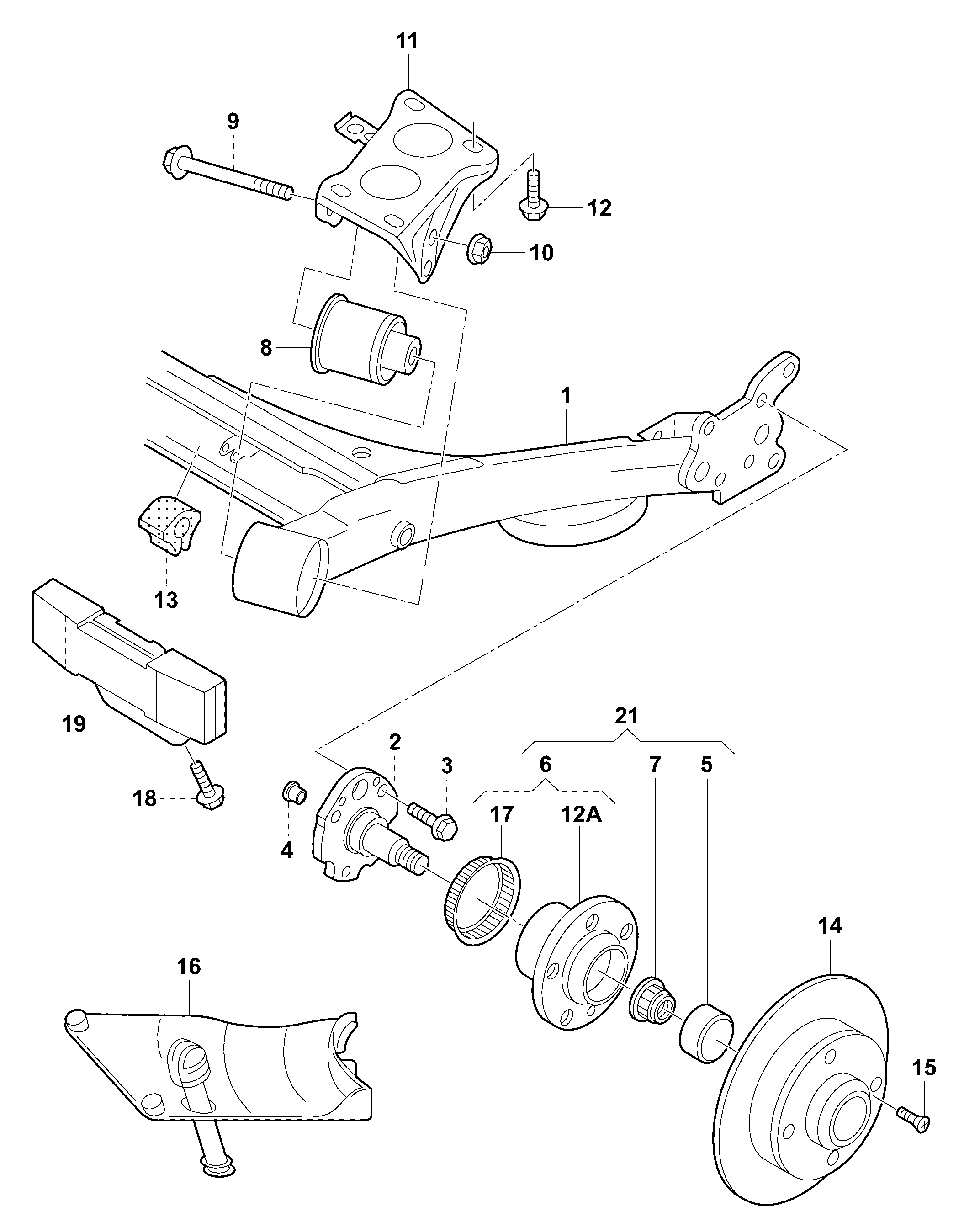 VW 6R0 501 541 A - Yataklama, aks gövdesi www.parts5.com