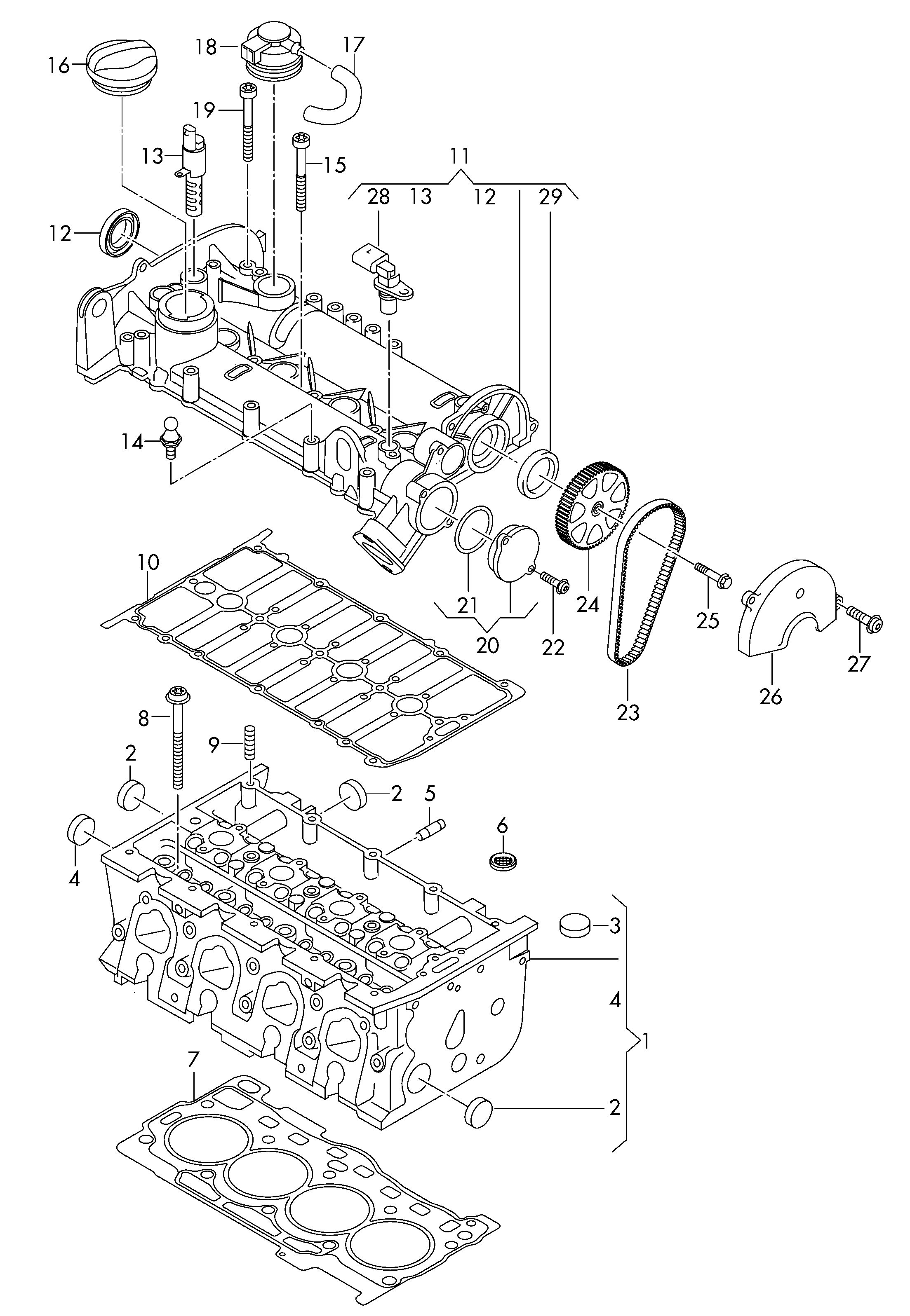 VW WHT 004 926 - Комплект болтов головки цилиндра www.parts5.com