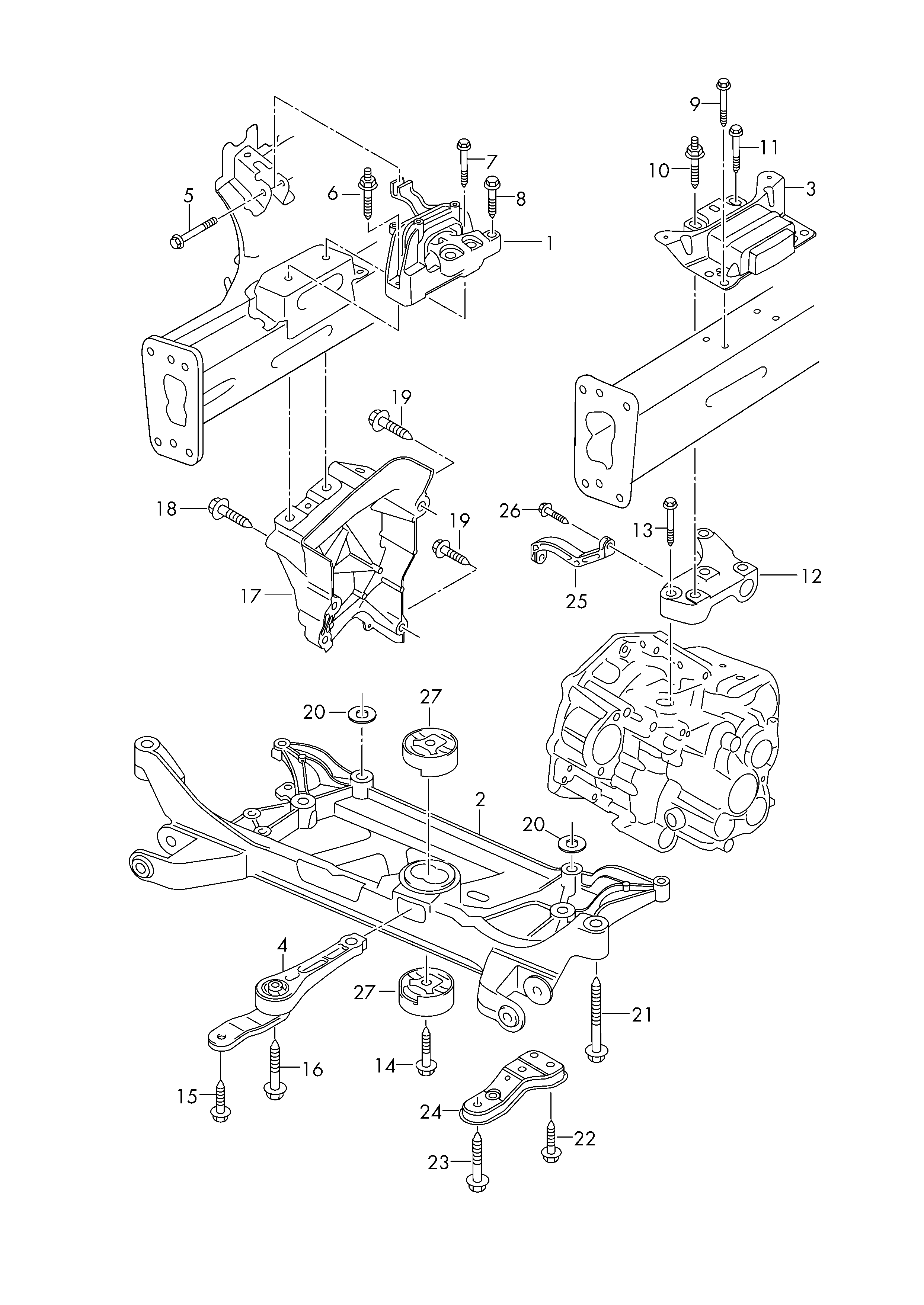 VAG 5Q0198037 - Paigutus,Mootor www.parts5.com