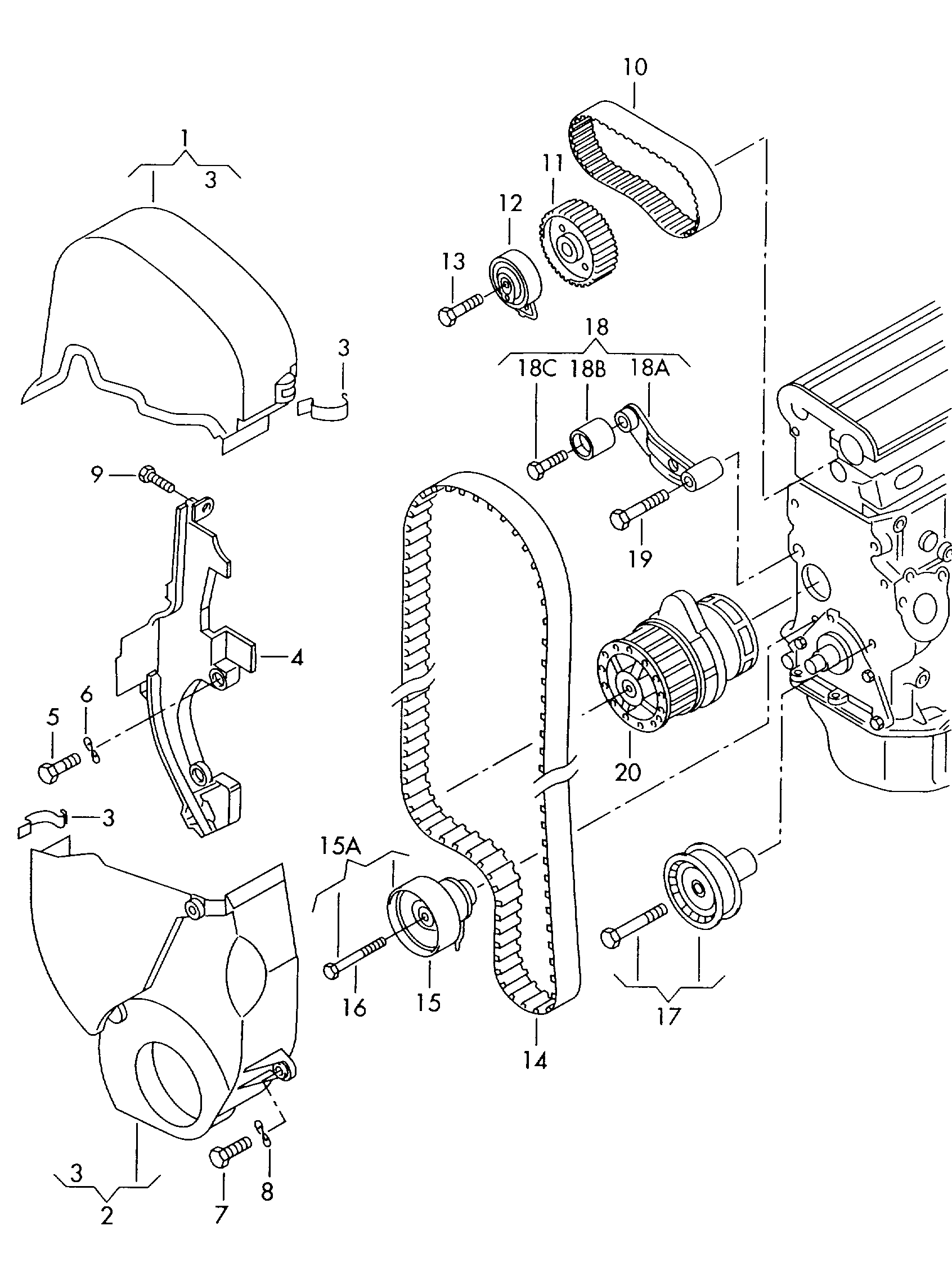 AUDI 036 198 119 C - Kit de distribution www.parts5.com