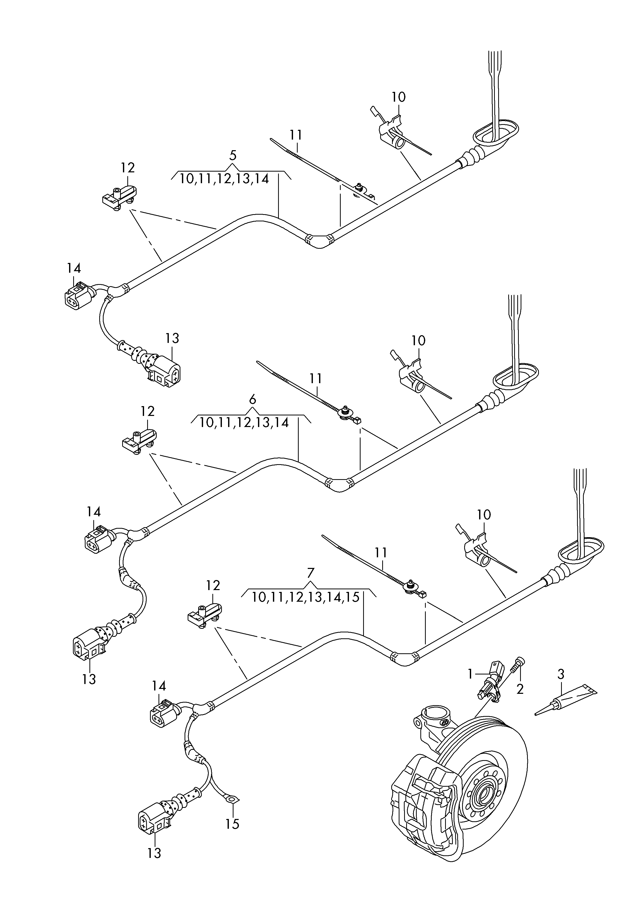 VW WHT 003 864 A - Αισθητήρας, στροφές τροχού www.parts5.com