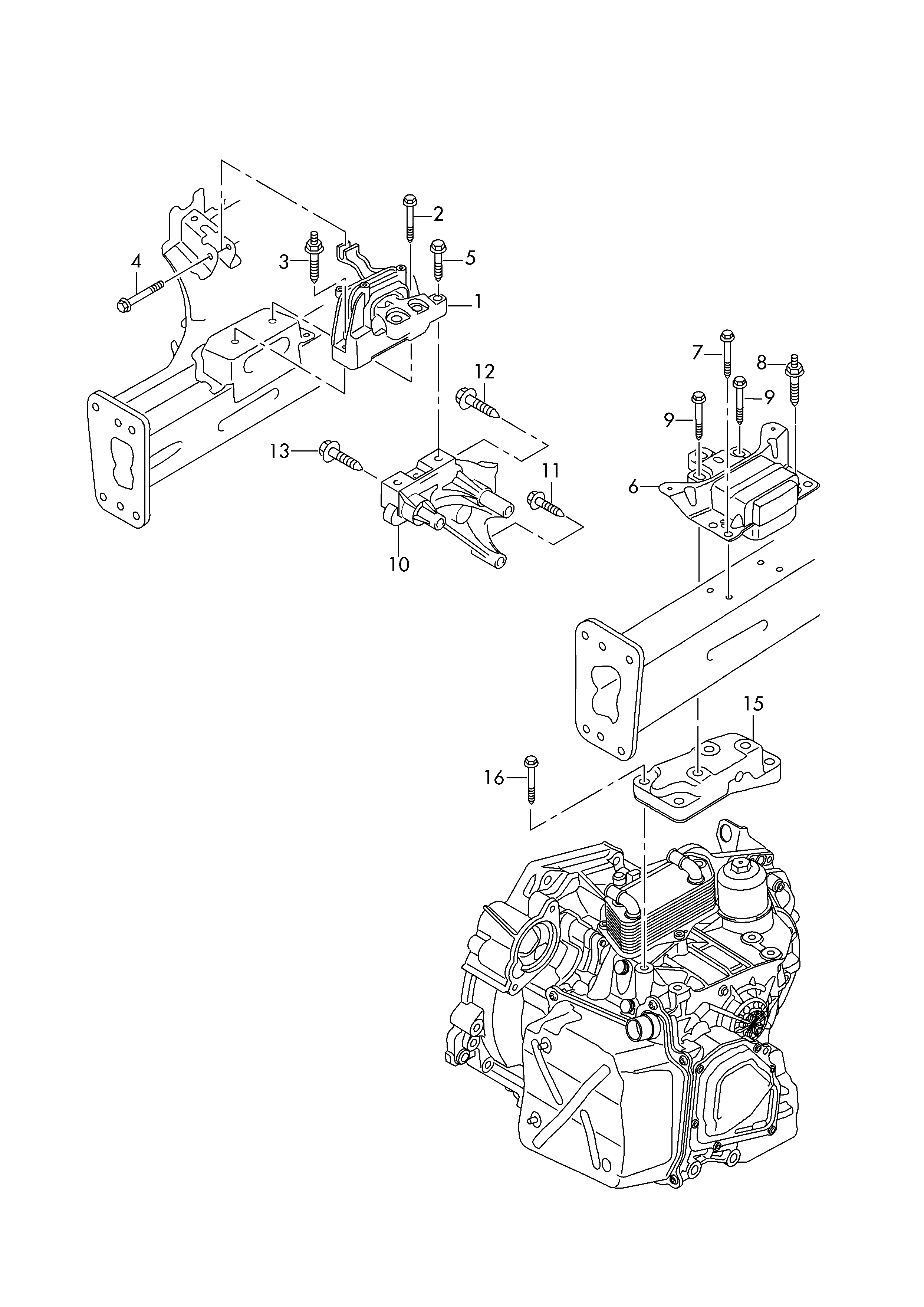 VW 5Q0 199 555 T - Mounting, manual transmission parts5.com