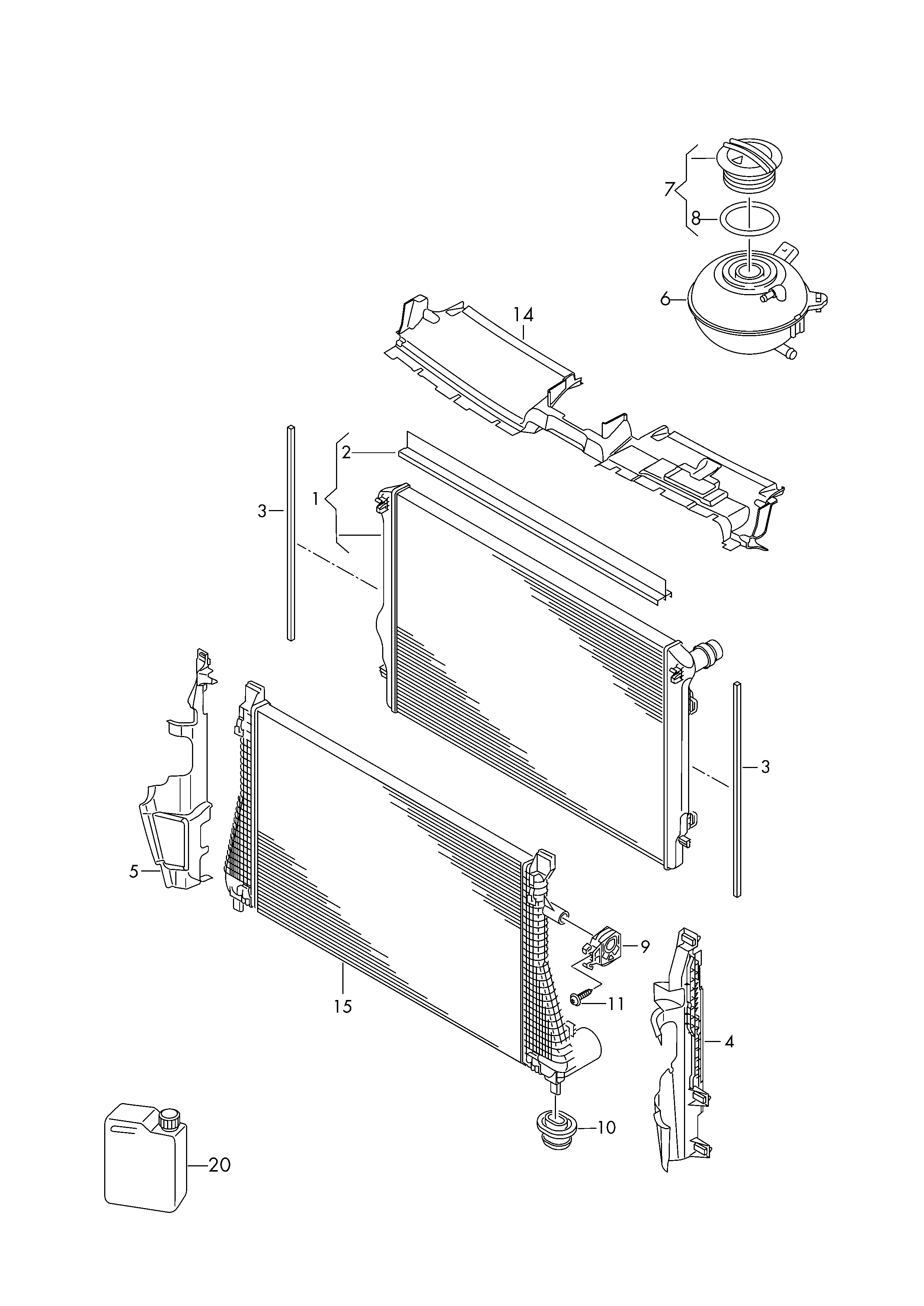 VAG 5Q0121251ET - Радиатор, охлаждение двигателя www.parts5.com