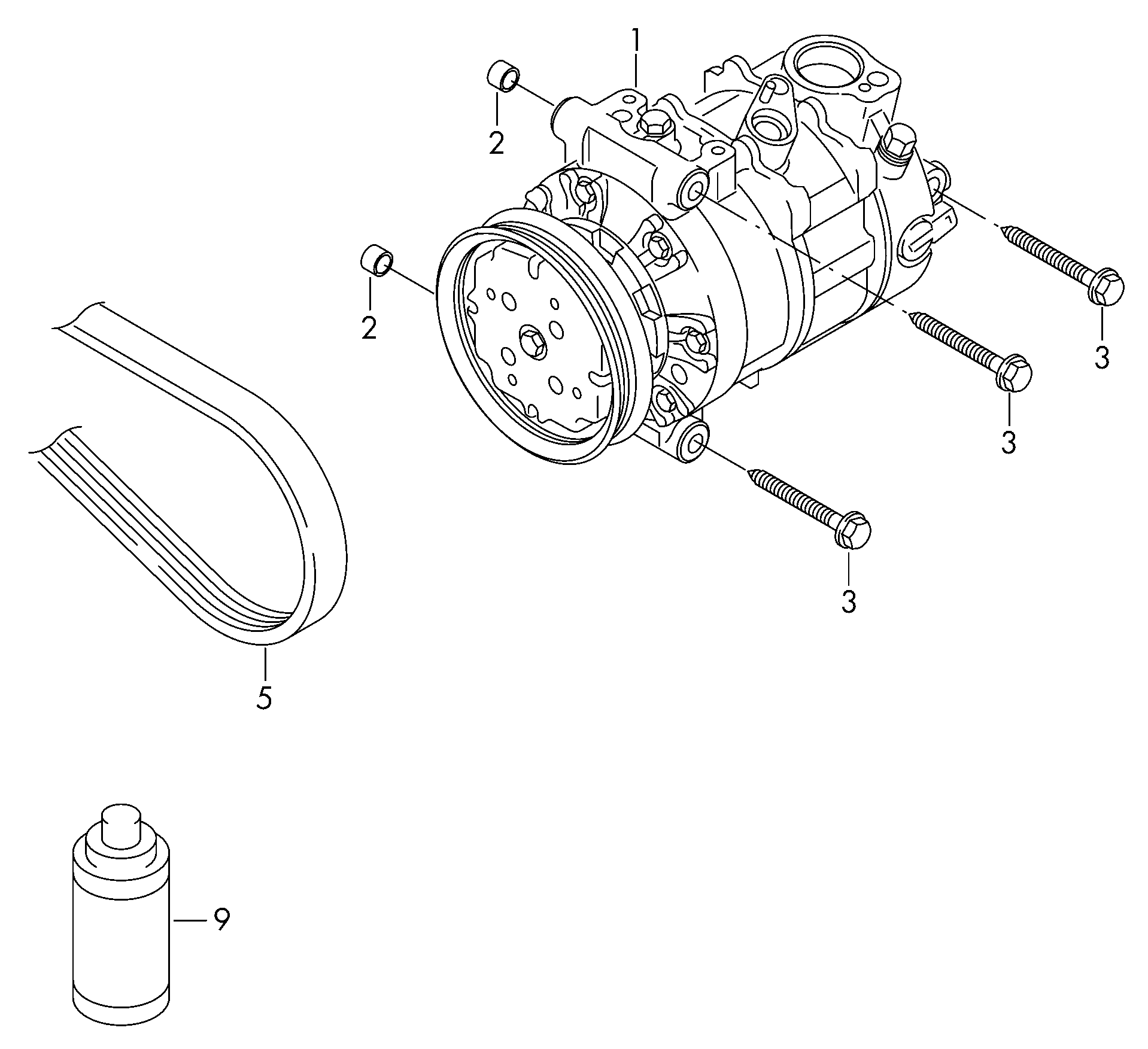 AUDI 5Q0820803K - Kompresör, klima sistemi www.parts5.com