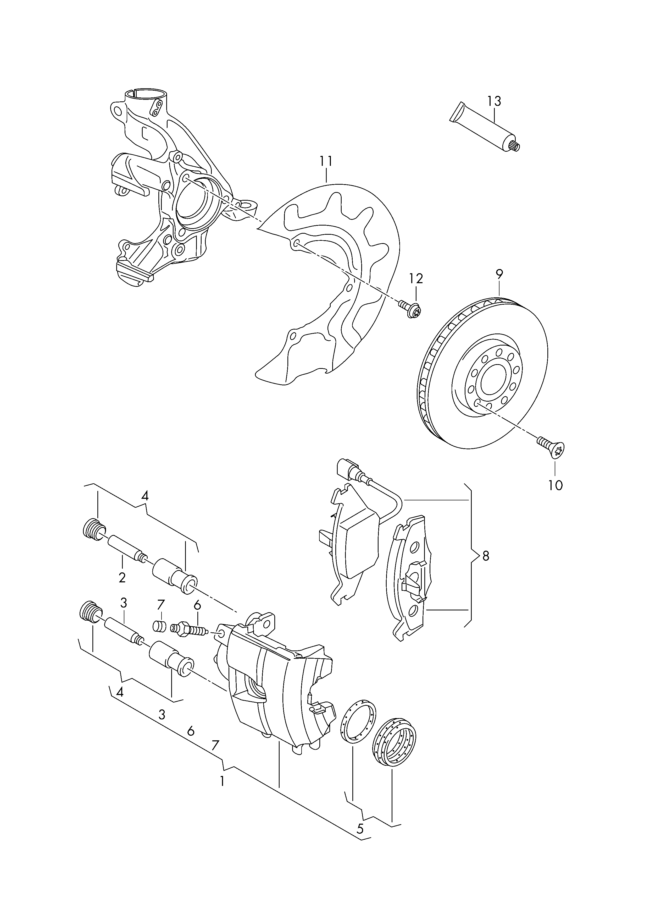 VW 5Q0698151C - Тормозные колодки, дисковые, комплект www.parts5.com