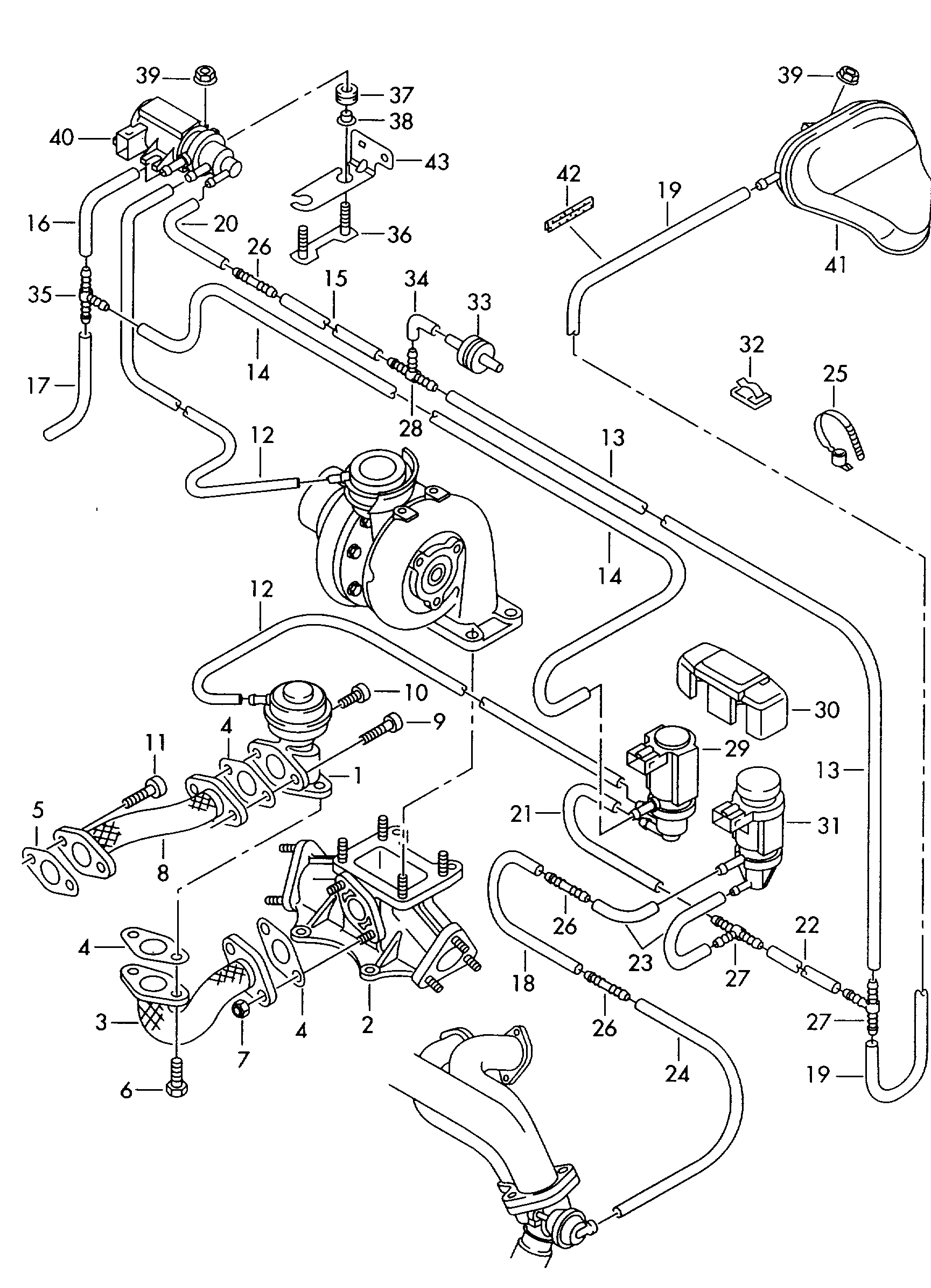 Seat 1K0 906 627 A - Tlačni pretvarač, usisna cijev www.parts5.com