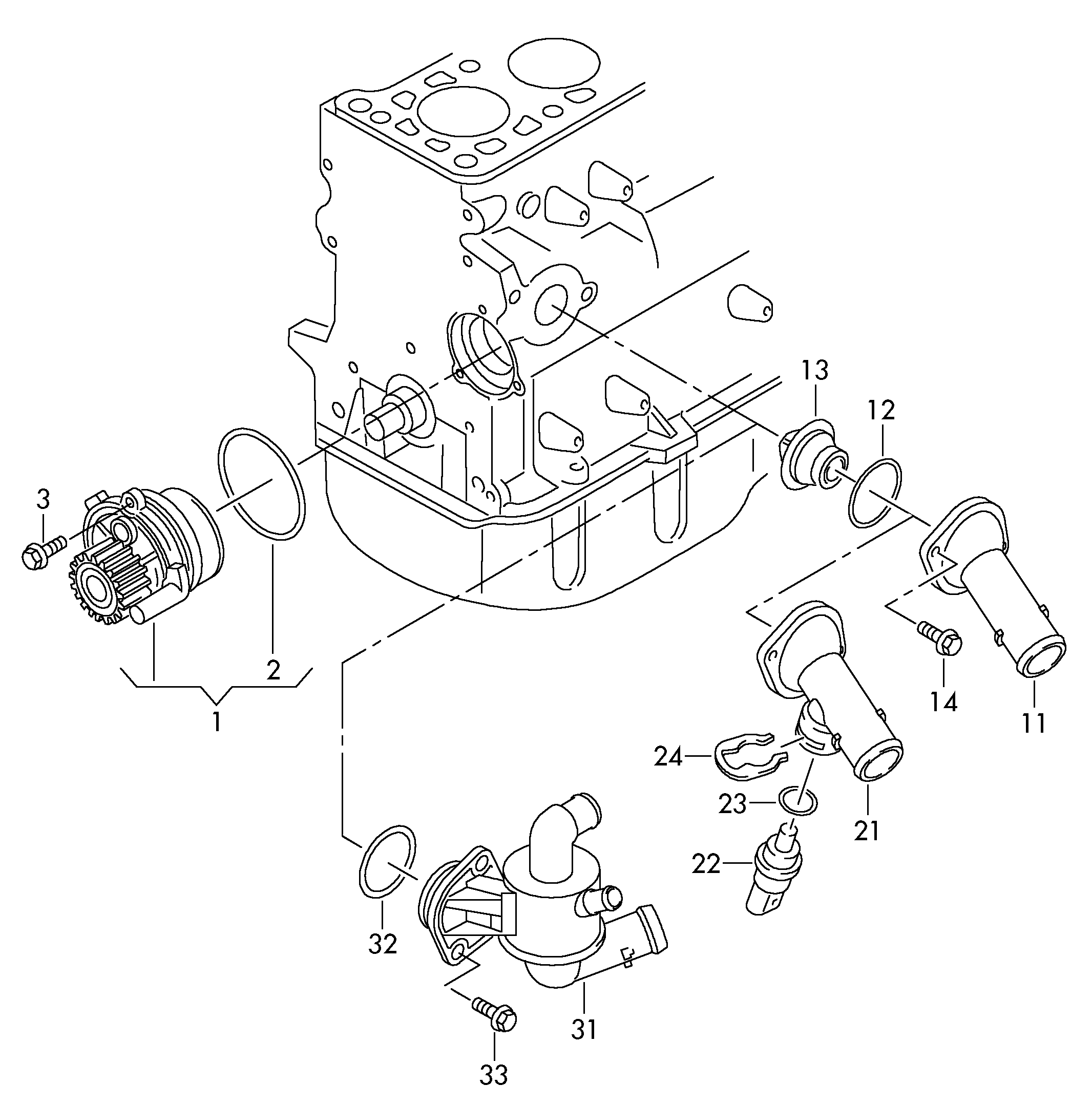 CUPRA 03L121011J - Coolant pump with sealing ring www.parts5.com