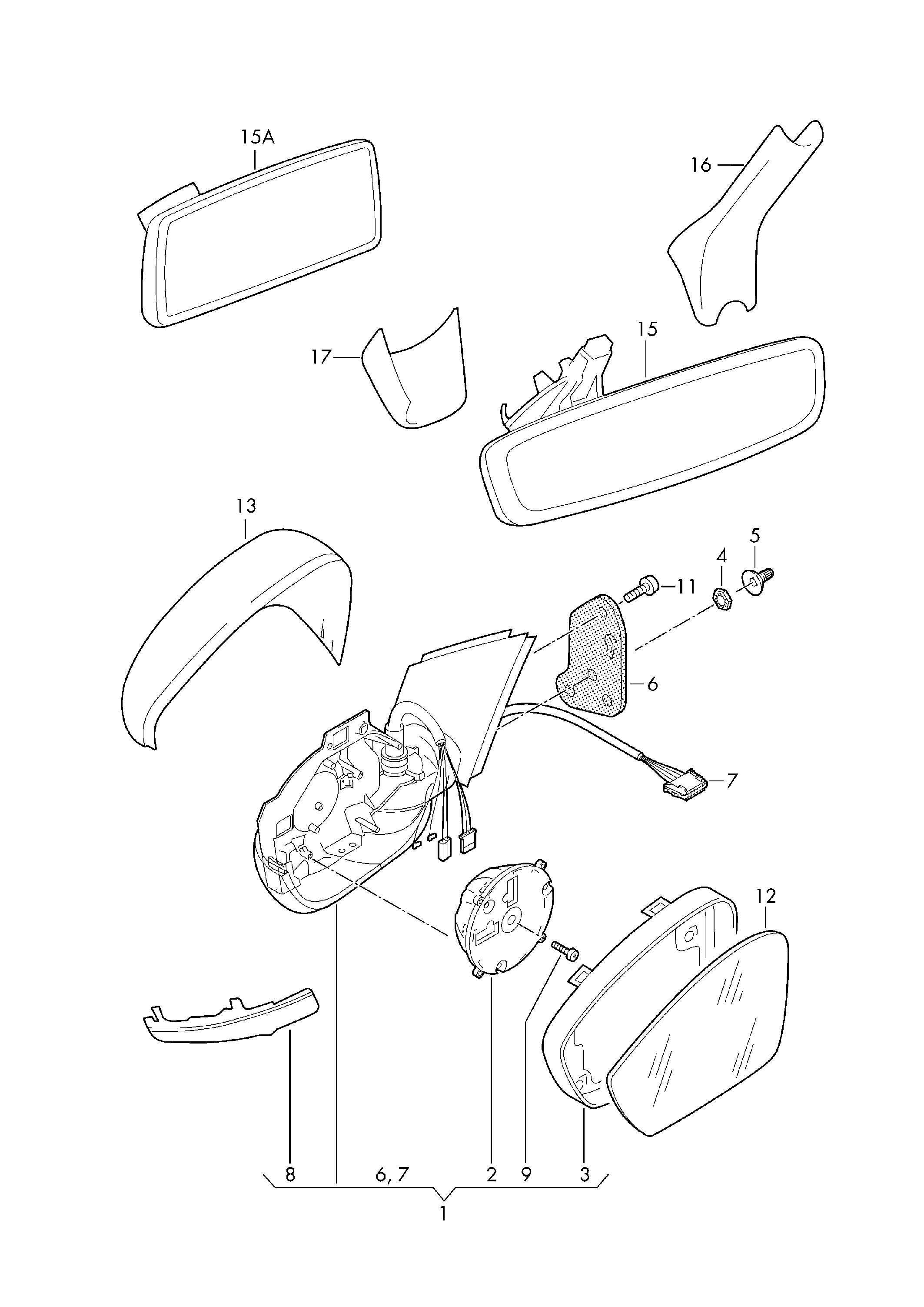 Seat 5JA857521C - Стъкло на огледало, външно огледало www.parts5.com