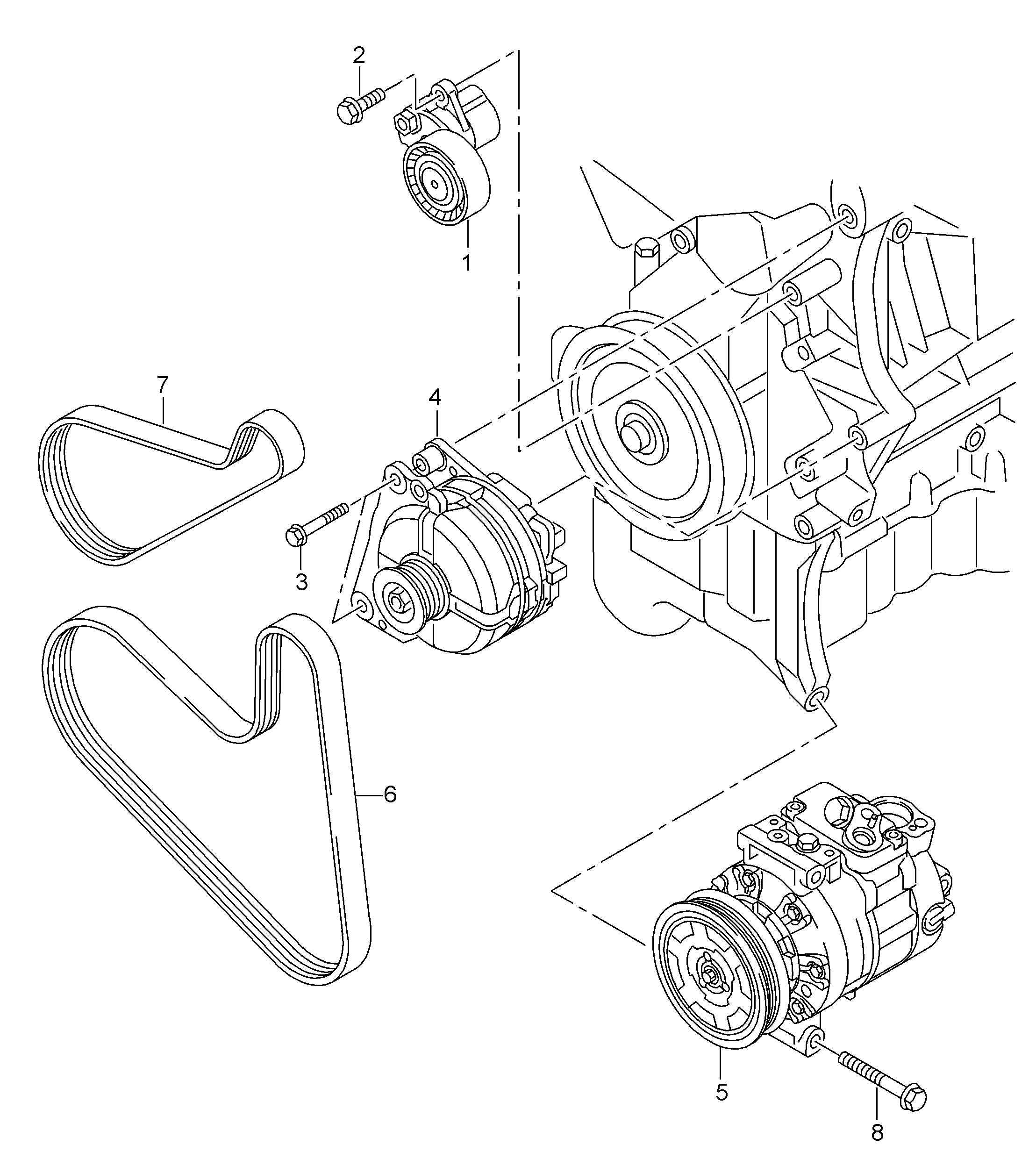 Seat 04E 145 299 E - Belt Tensioner, v-ribbed belt parts5.com