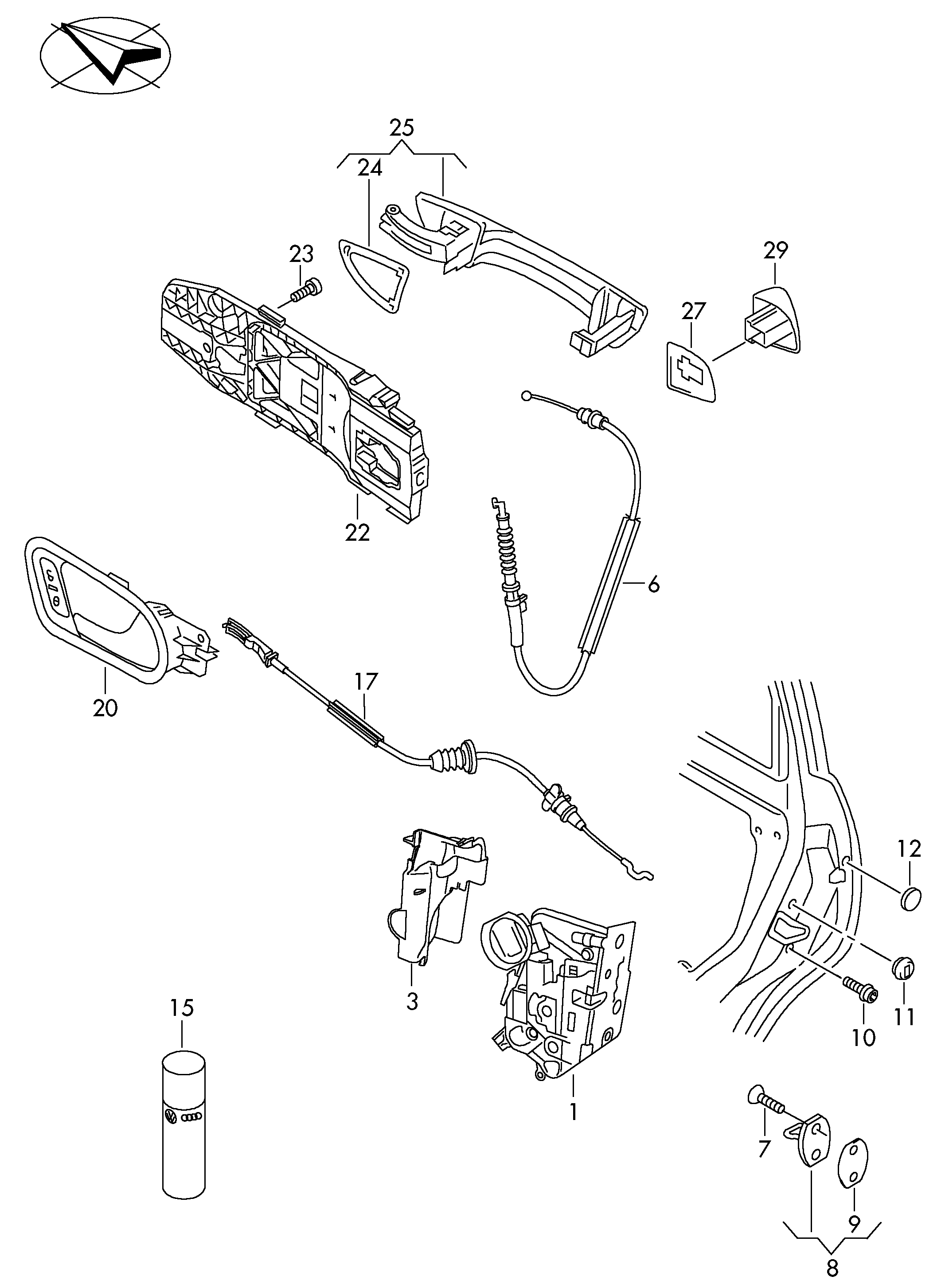 MAN 5TA839015E - Cerradura de puerta www.parts5.com