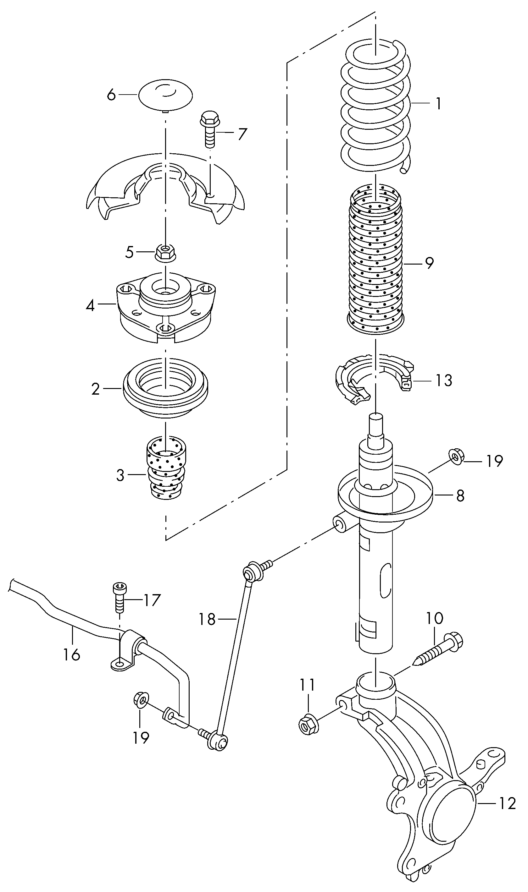 VW 5Q0 413 023FK - Shock Absorber parts5.com