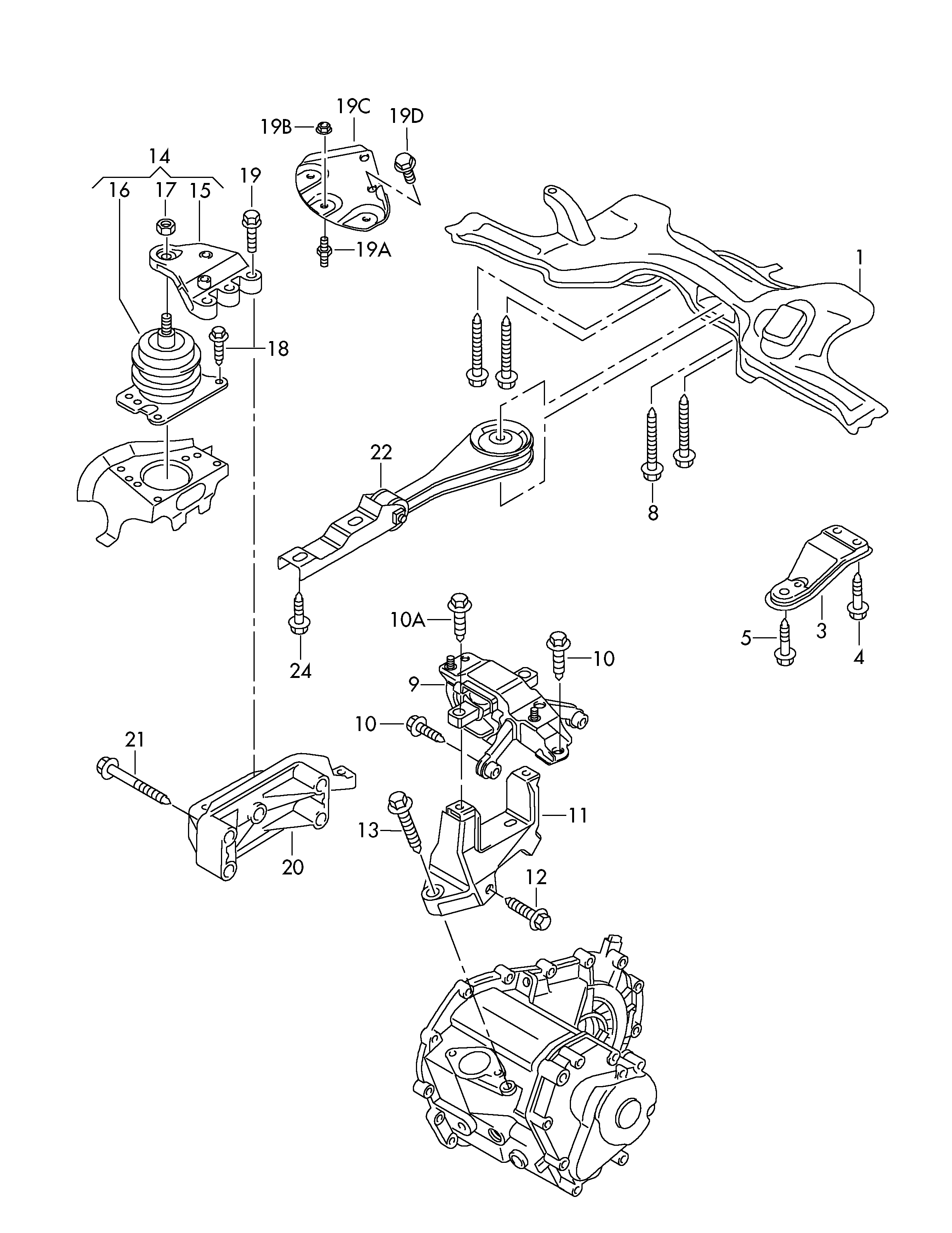 VAG 6Q0 199 555 AT - Έδραση, κινητήρας www.parts5.com