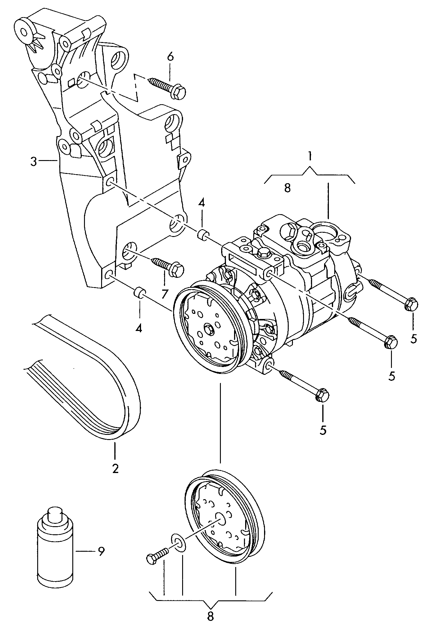 VAG 1K0820859Q - Kompresor, klima-uređaj www.parts5.com