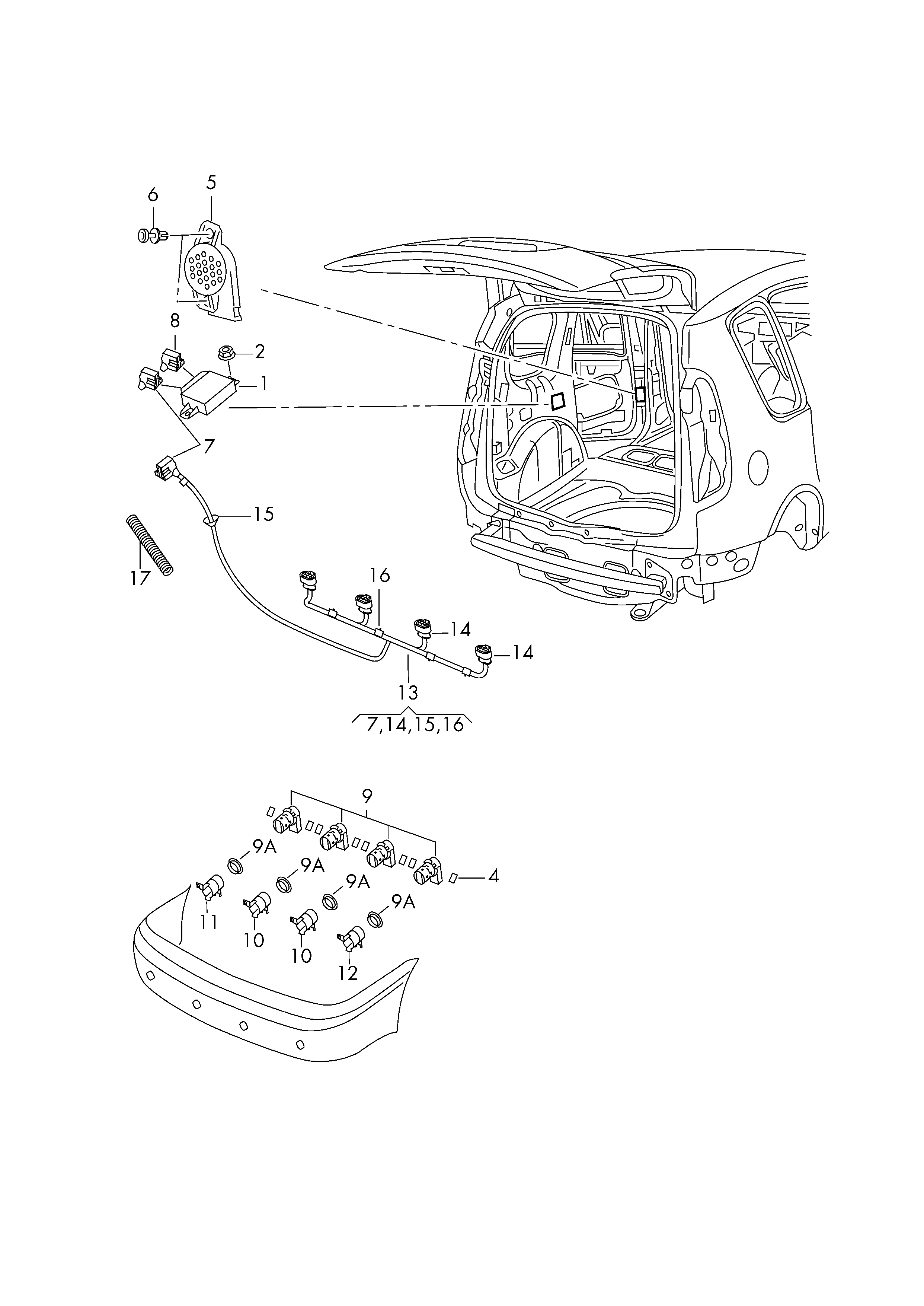 Skoda 5J0919275A - Sensor, auxiliar de aparcamiento www.parts5.com