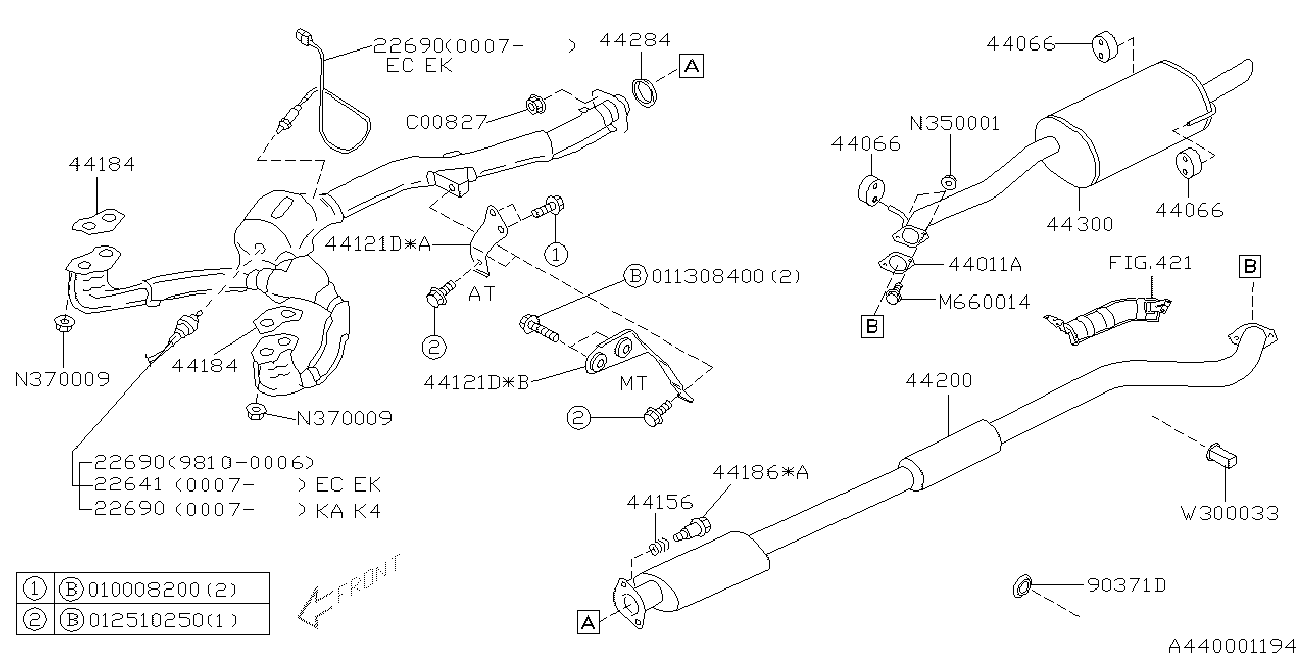 Subaru 44022-AA020 - Těsnění, kolektor výfukových plynů www.parts5.com