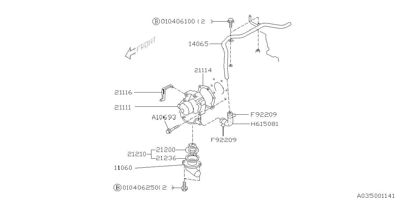 Bedford 21111-AA007 - Pumpa za vodu www.parts5.com