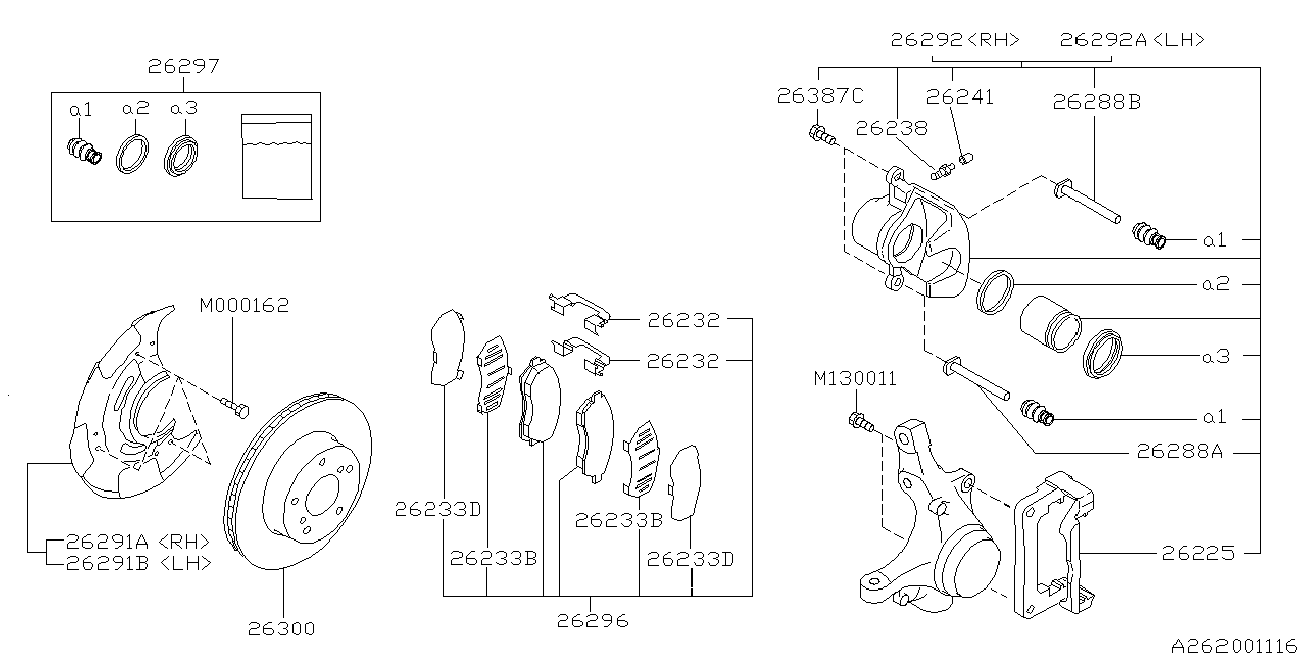 Subaru 26296-AE081 - Fren balata seti, diskli fren www.parts5.com